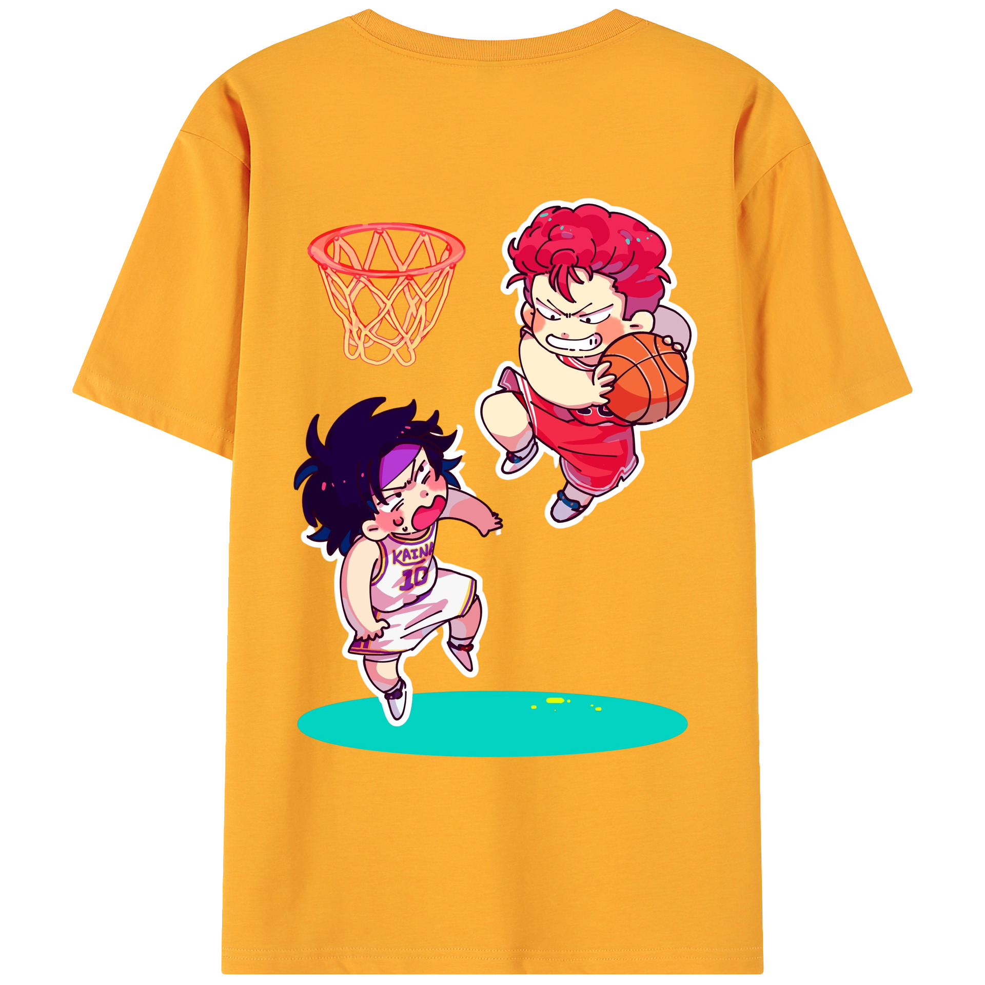 （画像用） SLAM DUNK／スラムダンク 綿100％ メンズ半袖Tシャツ（バックプリント） 通気性