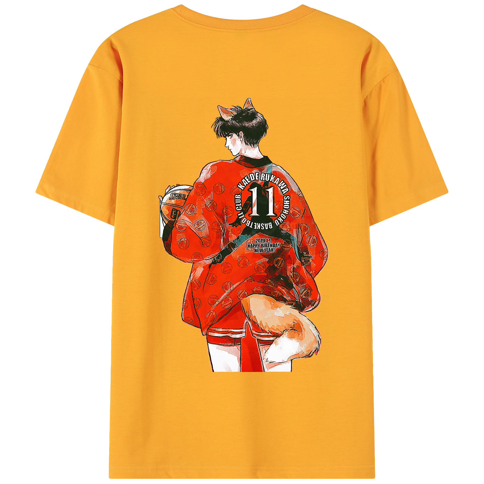（画像用） SLAM DUNK／スラムダンク 綿100％ メンズ半袖Tシャツ（バックプリント） 通気性