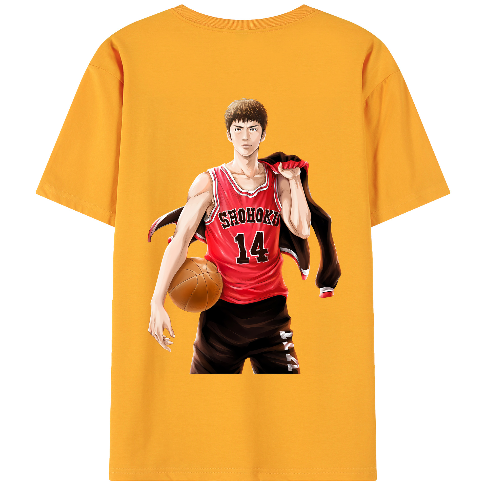 （画像用） SLAM DUNK／スラムダンク 綿100％ メンズ半袖Tシャツ（バックプリント） 通気性