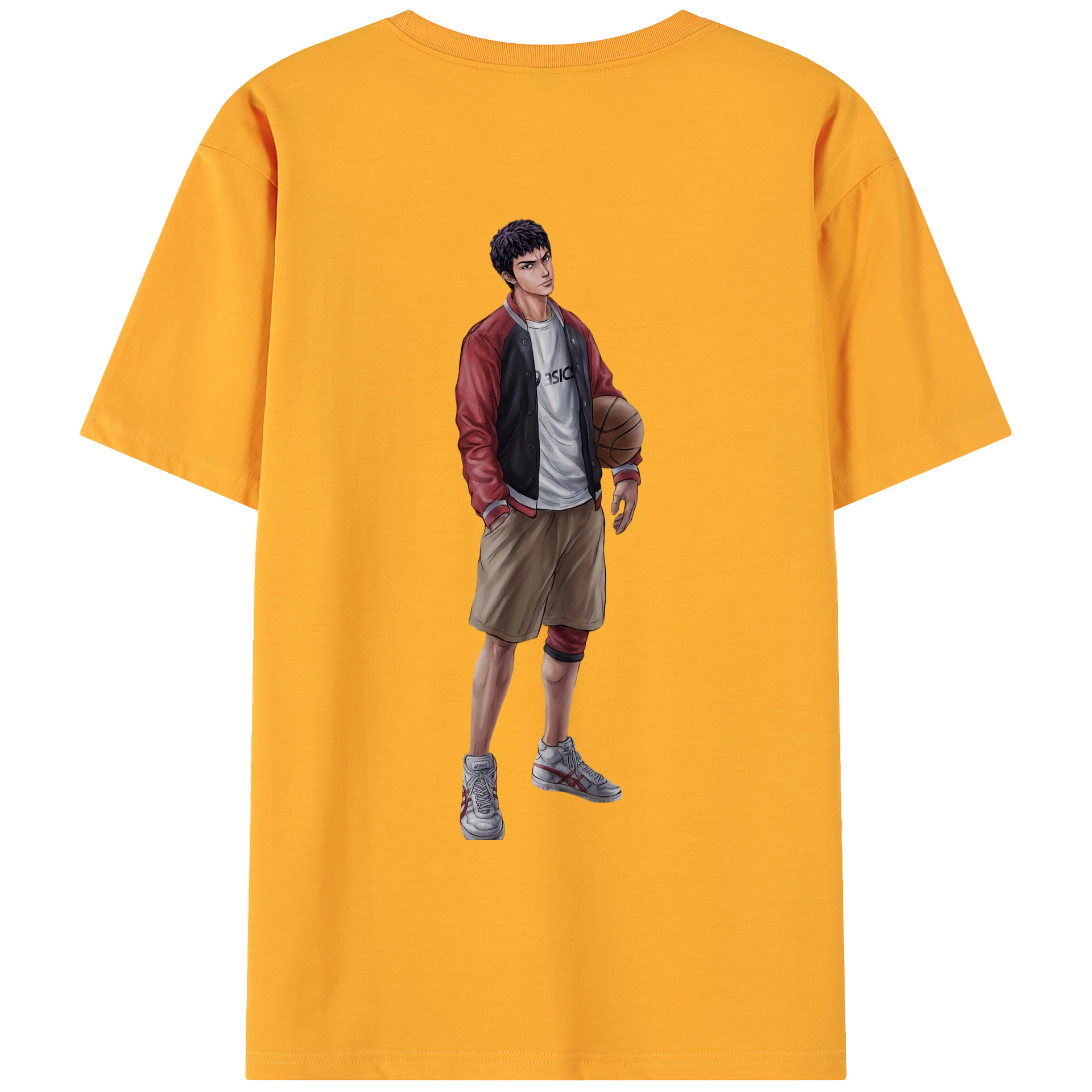 （画像用） SLAM DUNK／スラムダンク 綿100％ メンズ半袖Tシャツ（バックプリント） 通気性