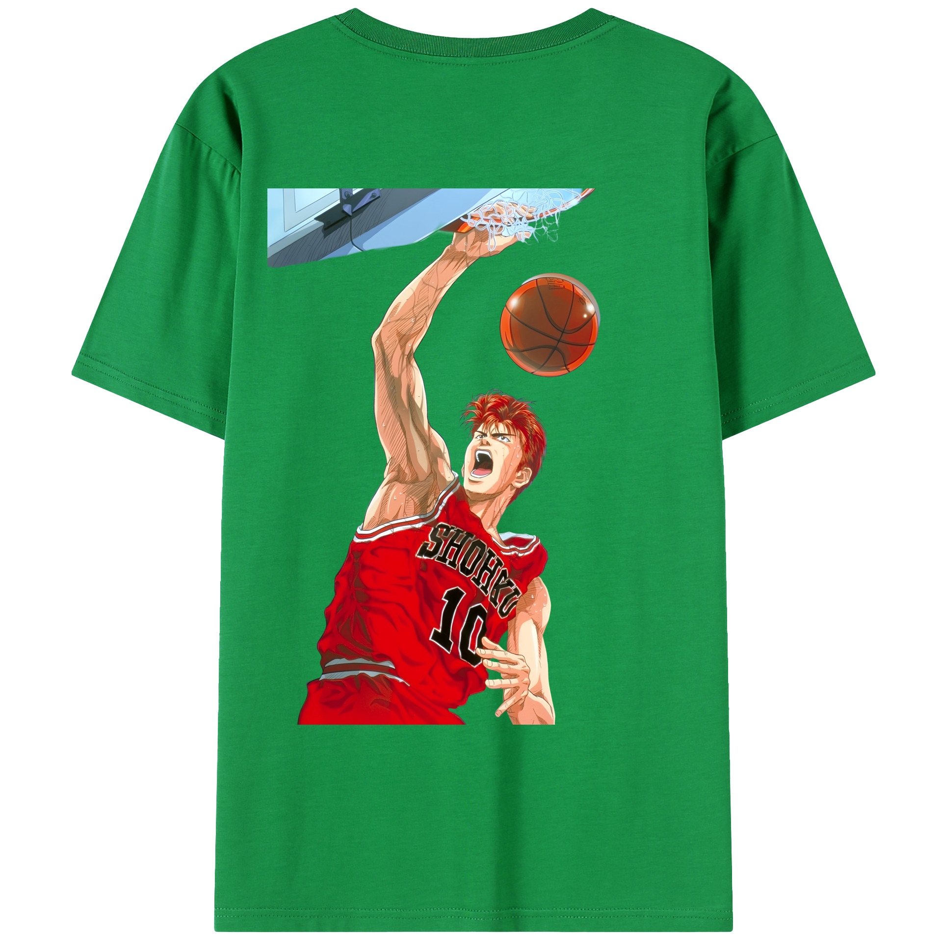 （画像用） SLAM DUNK／スラムダンク 綿100％ メンズ半袖Tシャツ（バックプリント） 通気性