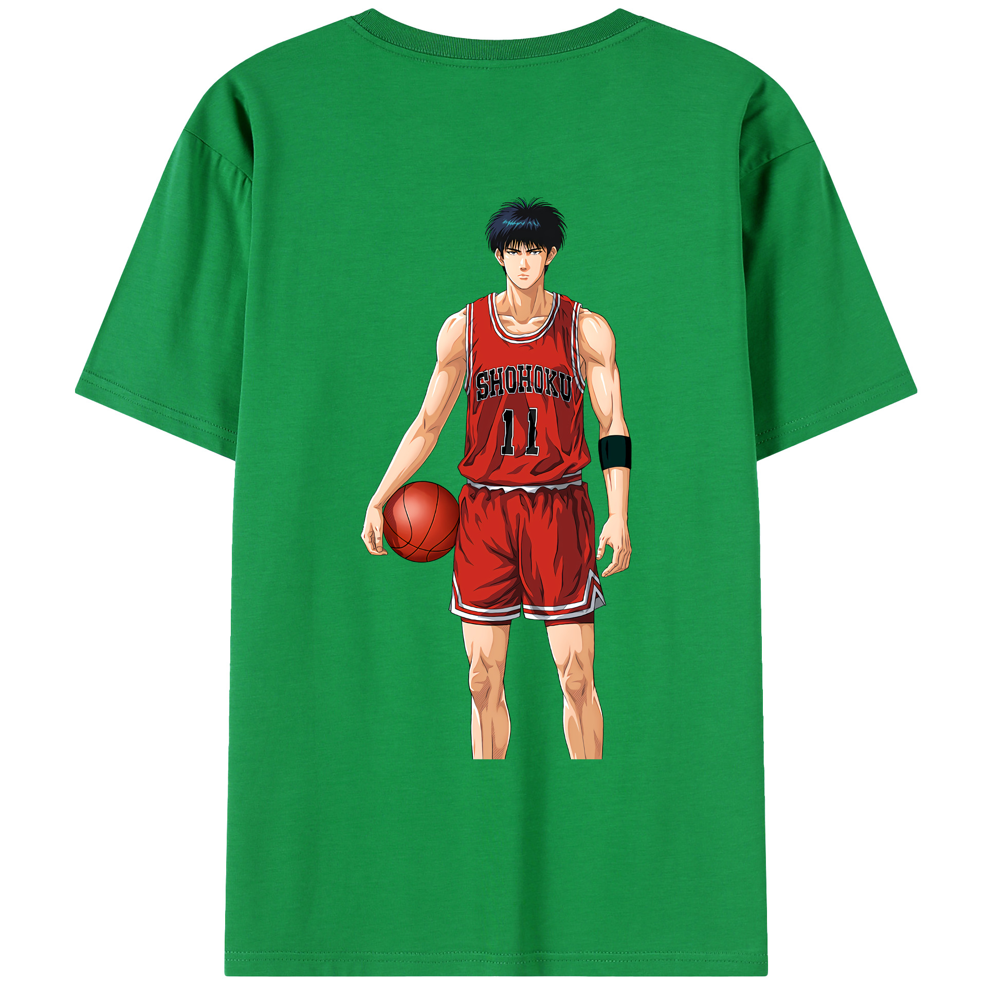 （画像用） SLAM DUNK／スラムダンク 綿100％ メンズ半袖Tシャツ（バックプリント） 通気性