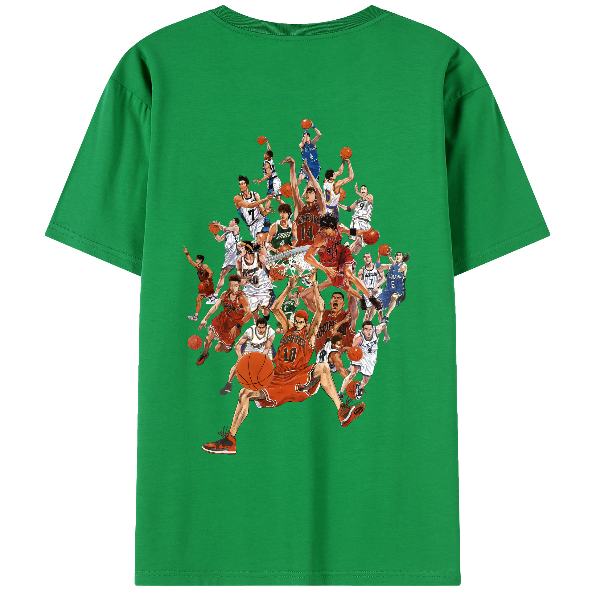 （画像用） SLAM DUNK／スラムダンク 綿100％ メンズ半袖Tシャツ（バックプリント） 通気性