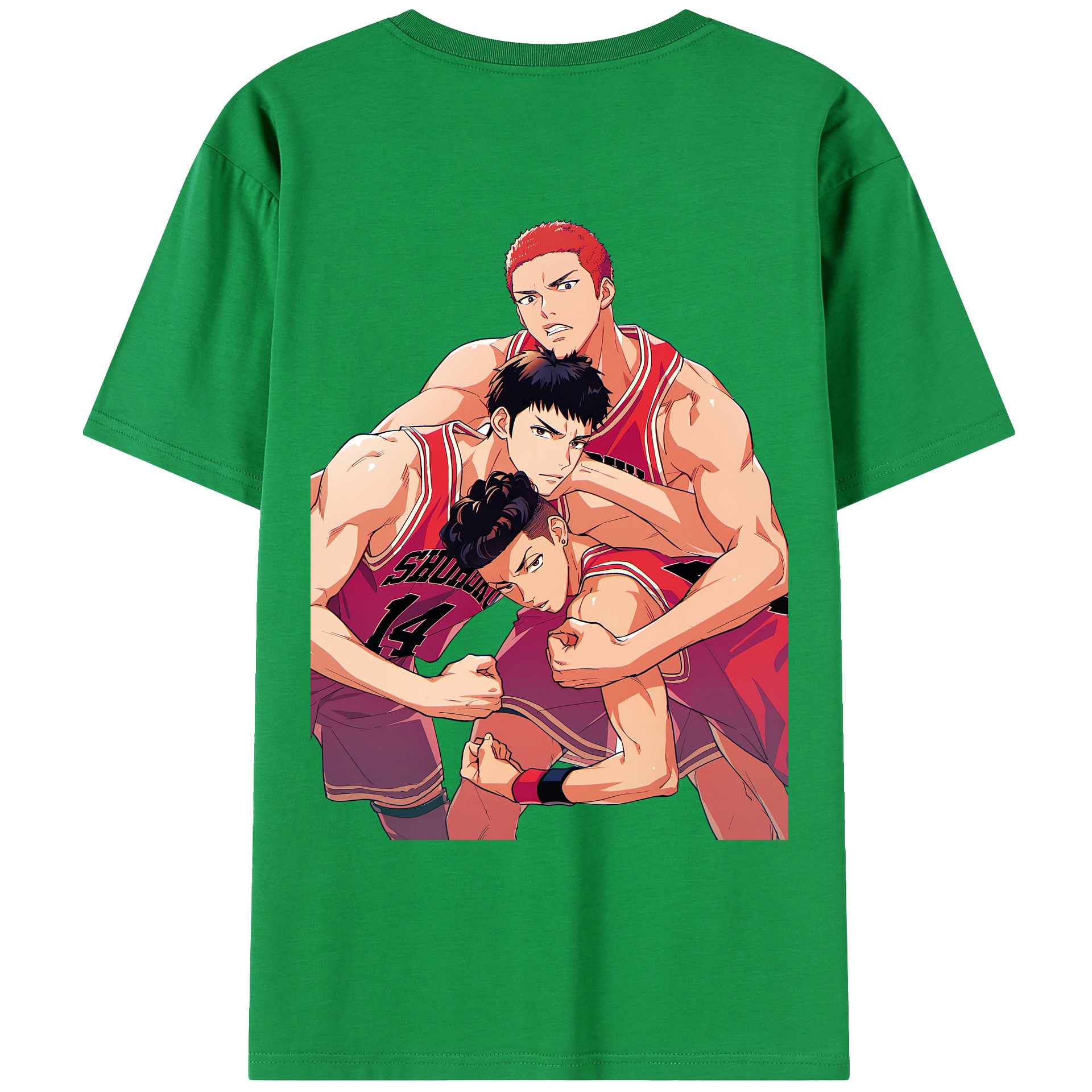 （画像用） SLAM DUNK／スラムダンク 綿100％ メンズ半袖Tシャツ（バックプリント） 通気性