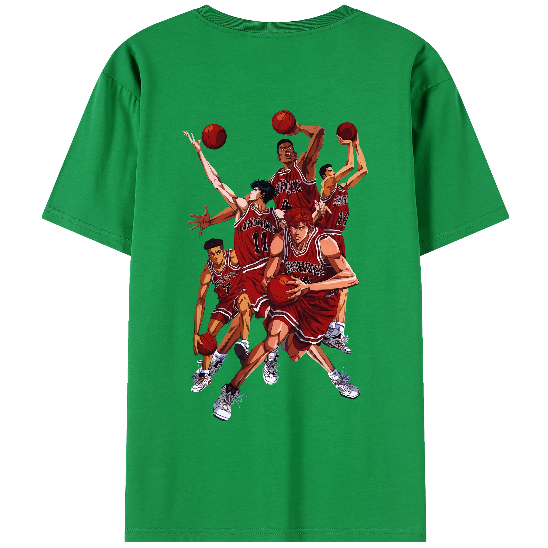 （画像用） SLAM DUNK／スラムダンク 綿100％ メンズ半袖Tシャツ（バックプリント） 通気性