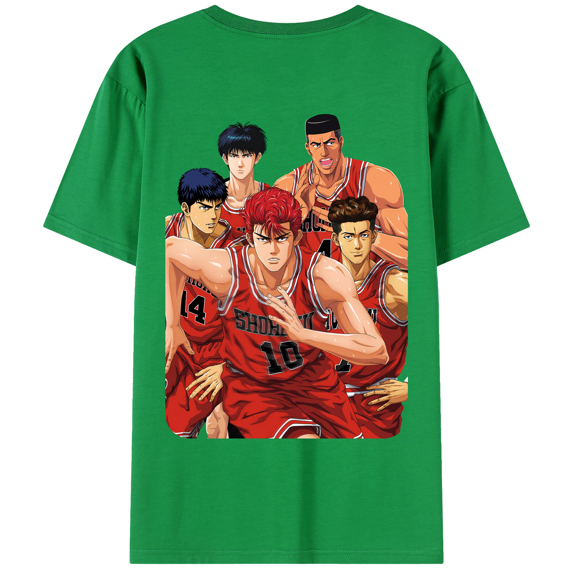 （画像用） SLAM DUNK／スラムダンク 綿100％ メンズ半袖Tシャツ（バックプリント） 通気性