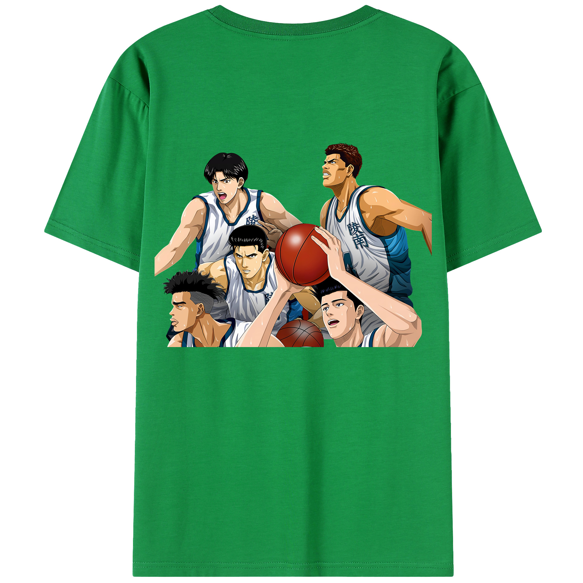 （画像用） SLAM DUNK／スラムダンク 綿100％ メンズ半袖Tシャツ（バックプリント） 通気性