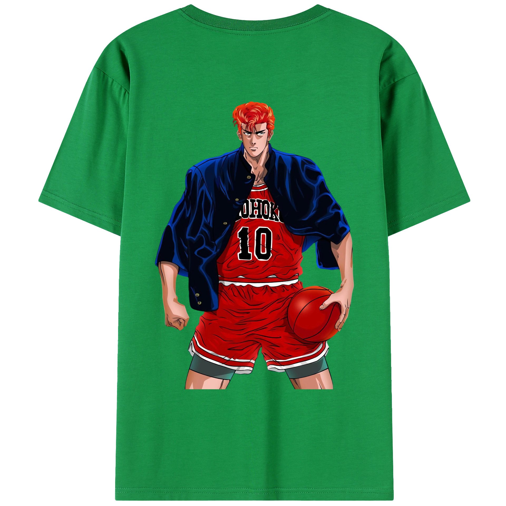 （画像用） SLAM DUNK／スラムダンク 綿100％ メンズ半袖Tシャツ（バックプリント） 通気性