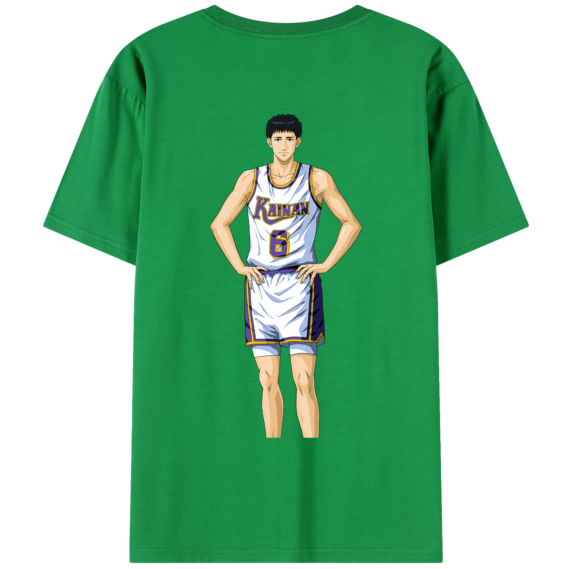 （画像用） SLAM DUNK／スラムダンク 綿100％ メンズ半袖Tシャツ（バックプリント） 通気性
