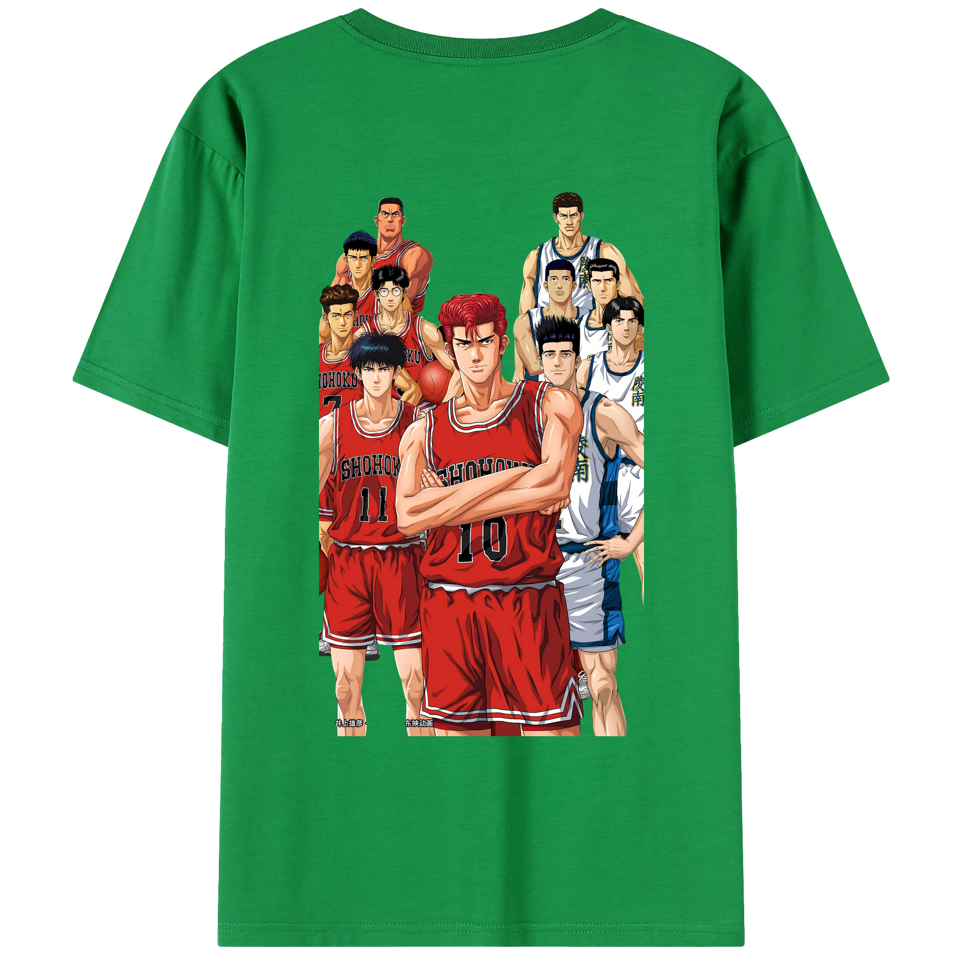 （画像用） SLAM DUNK／スラムダンク 綿100％ メンズ半袖Tシャツ（バックプリント） 通気性