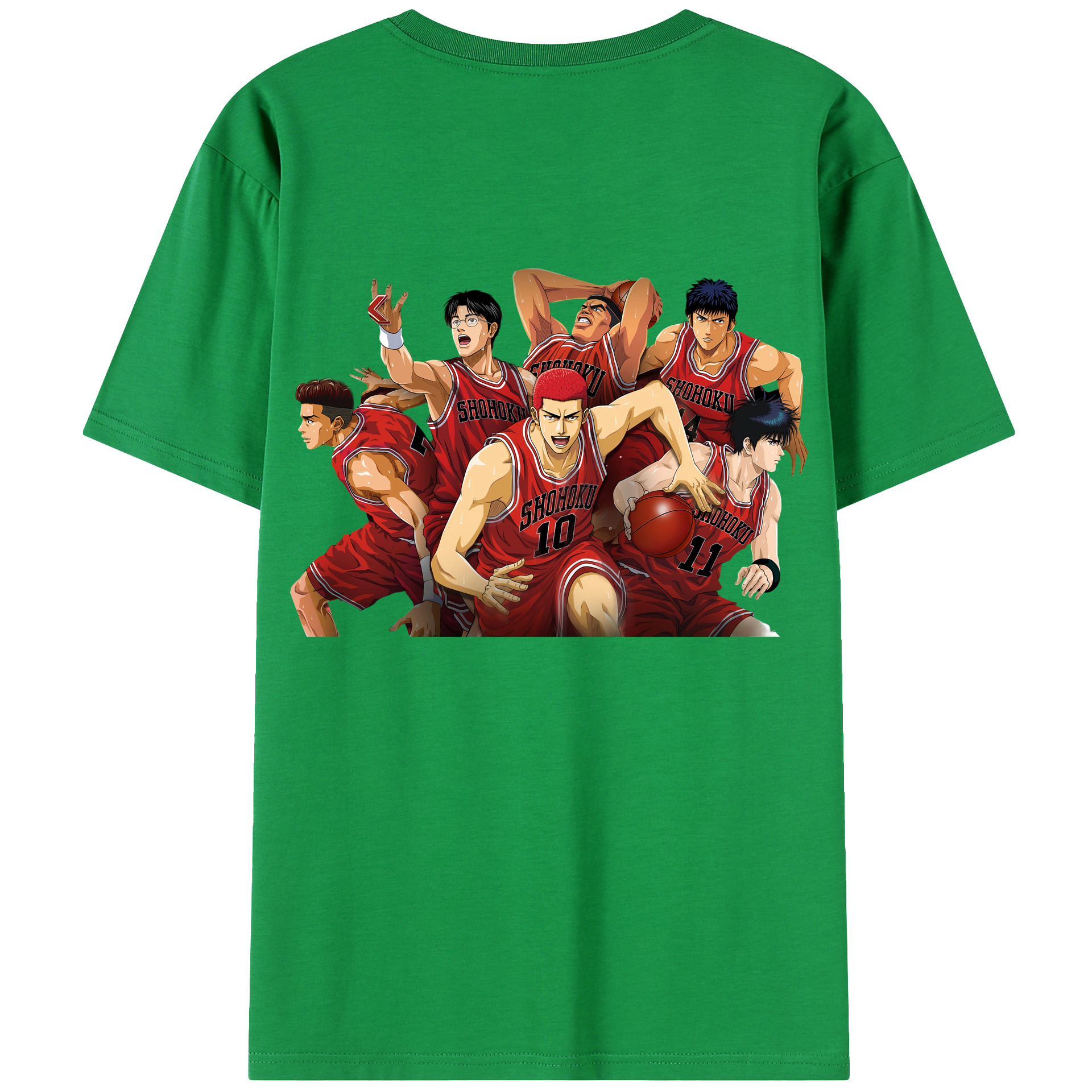 （画像用） SLAM DUNK／スラムダンク 綿100％ メンズ半袖Tシャツ（バックプリント） 通気性