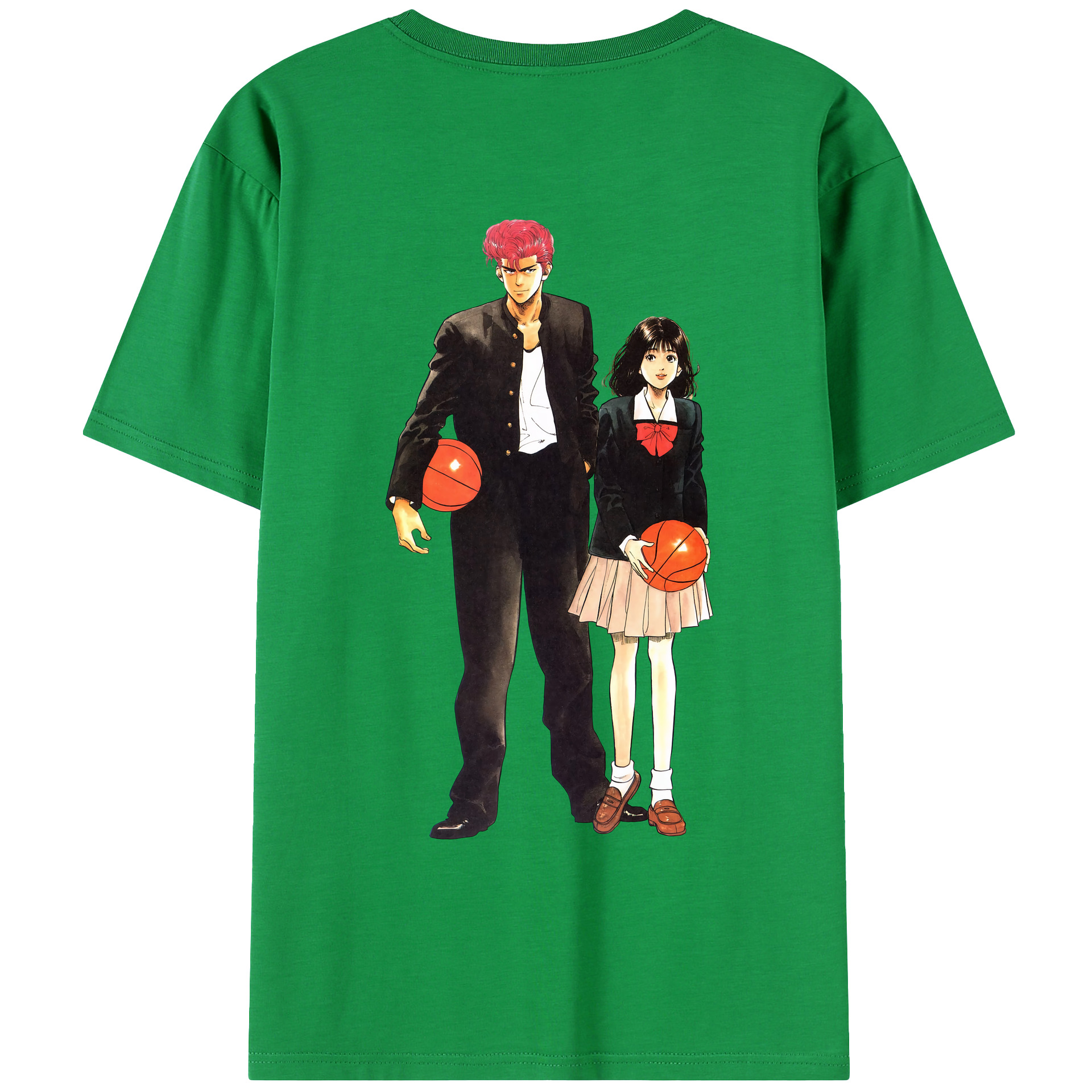 （画像用） SLAM DUNK／スラムダンク 綿100％ メンズ半袖Tシャツ（バックプリント） 通気性