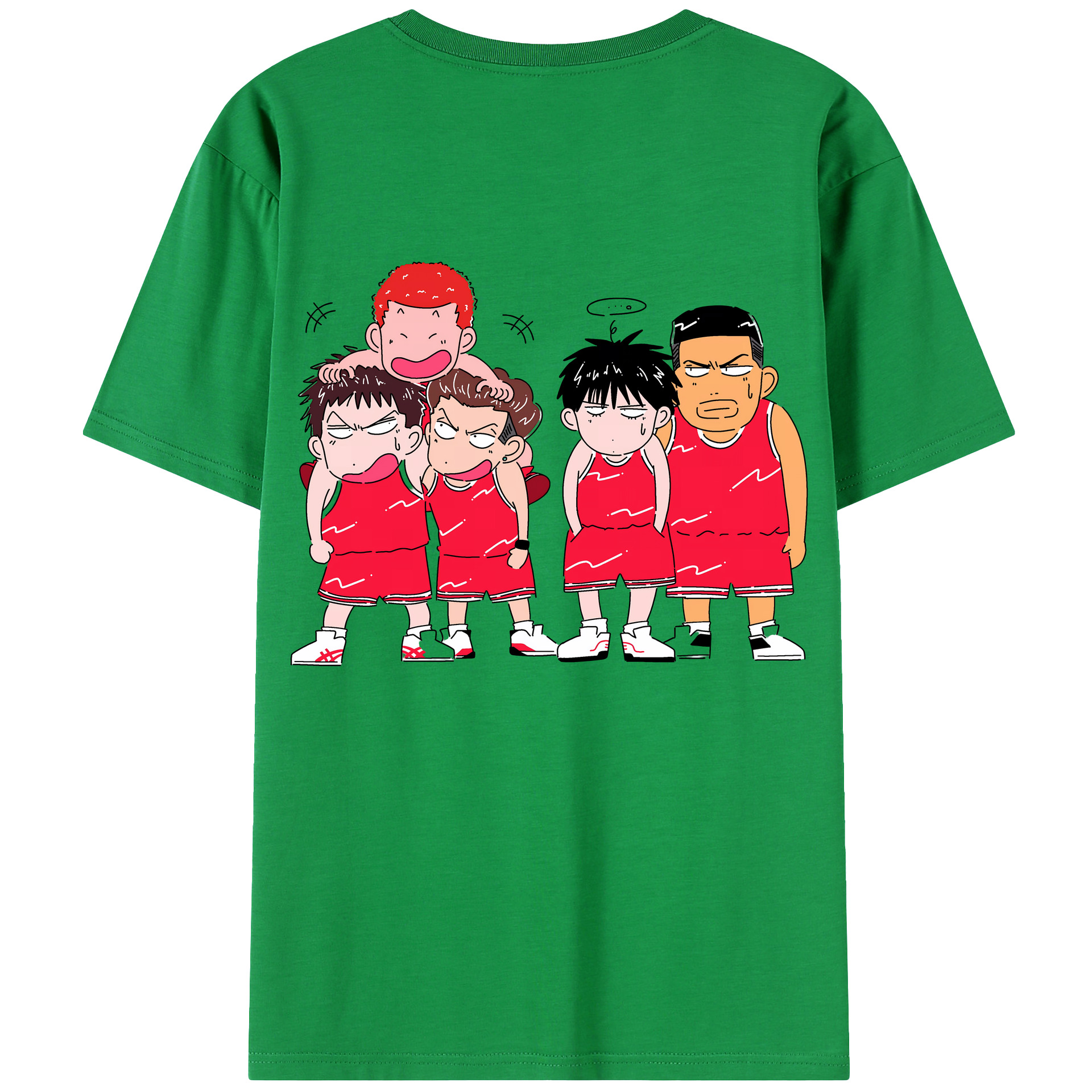 （画像用） SLAM DUNK／スラムダンク 綿100％ メンズ半袖Tシャツ（バックプリント） 通気性