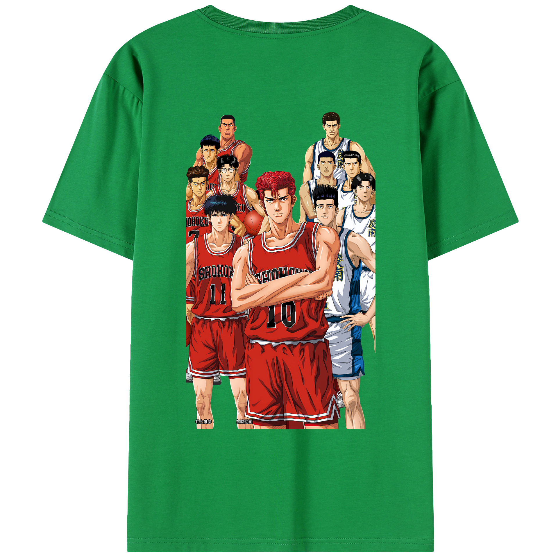 （画像用） SLAM DUNK／スラムダンク 綿100％ メンズ半袖Tシャツ（バックプリント） 通気性