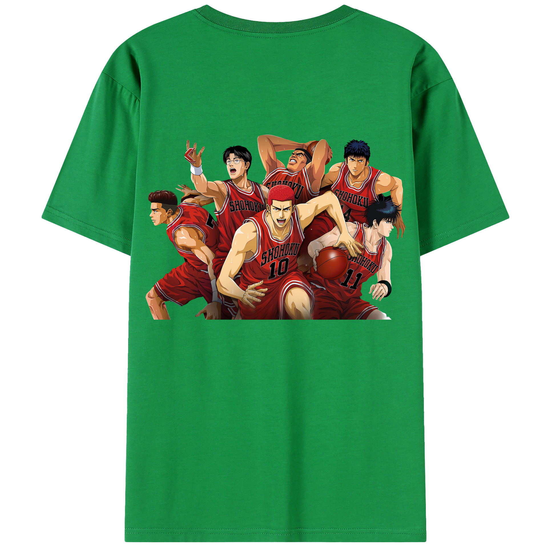 （画像用） SLAM DUNK／スラムダンク 綿100％ メンズ半袖Tシャツ（バックプリント） 通気性