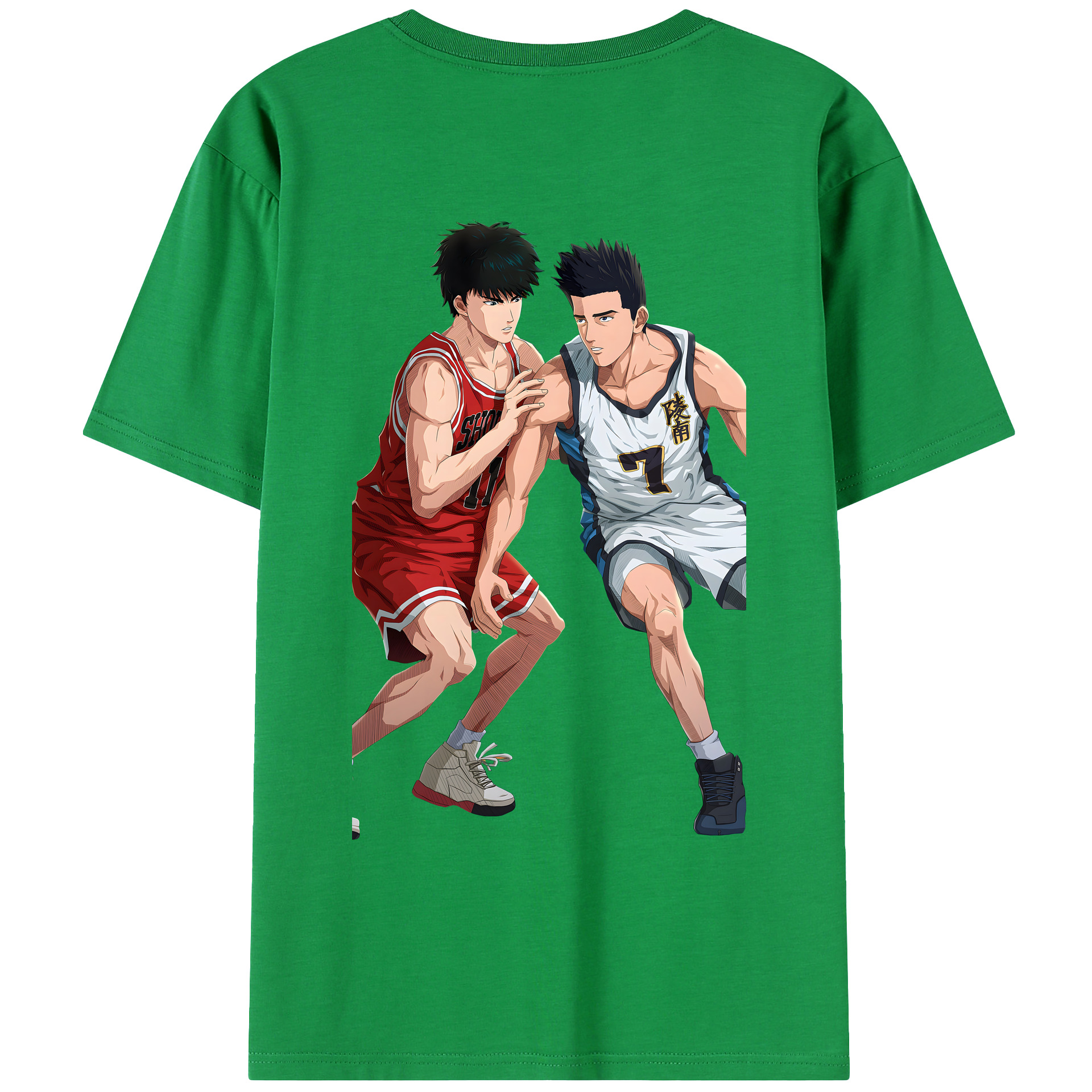 （画像用） SLAM DUNK／スラムダンク 綿100％ メンズ半袖Tシャツ（バックプリント） 通気性