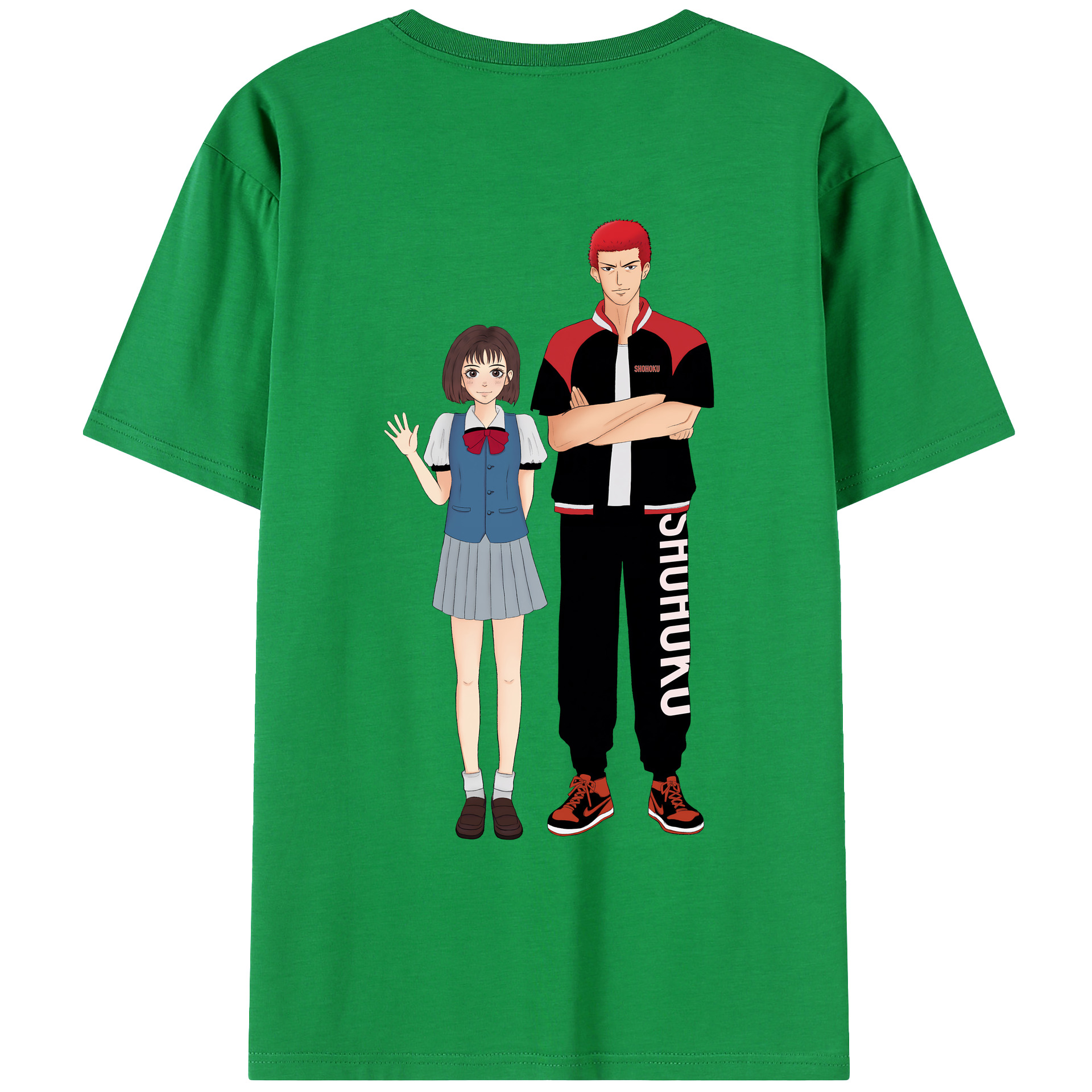 （画像用） SLAM DUNK／スラムダンク 綿100％ メンズ半袖Tシャツ（バックプリント） 通気性