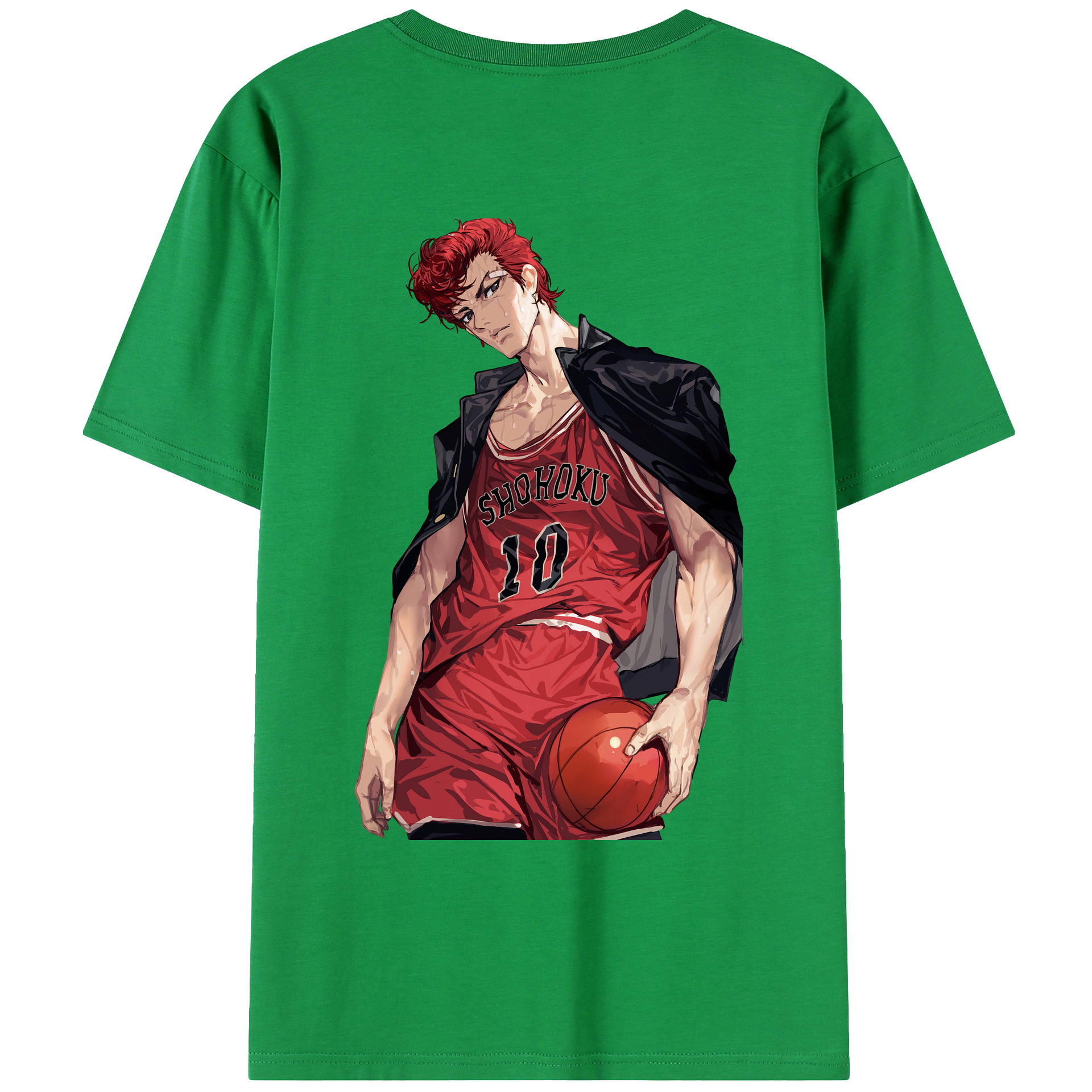 （画像用） SLAM DUNK／スラムダンク 綿100％ メンズ半袖Tシャツ（バックプリント） 通気性
