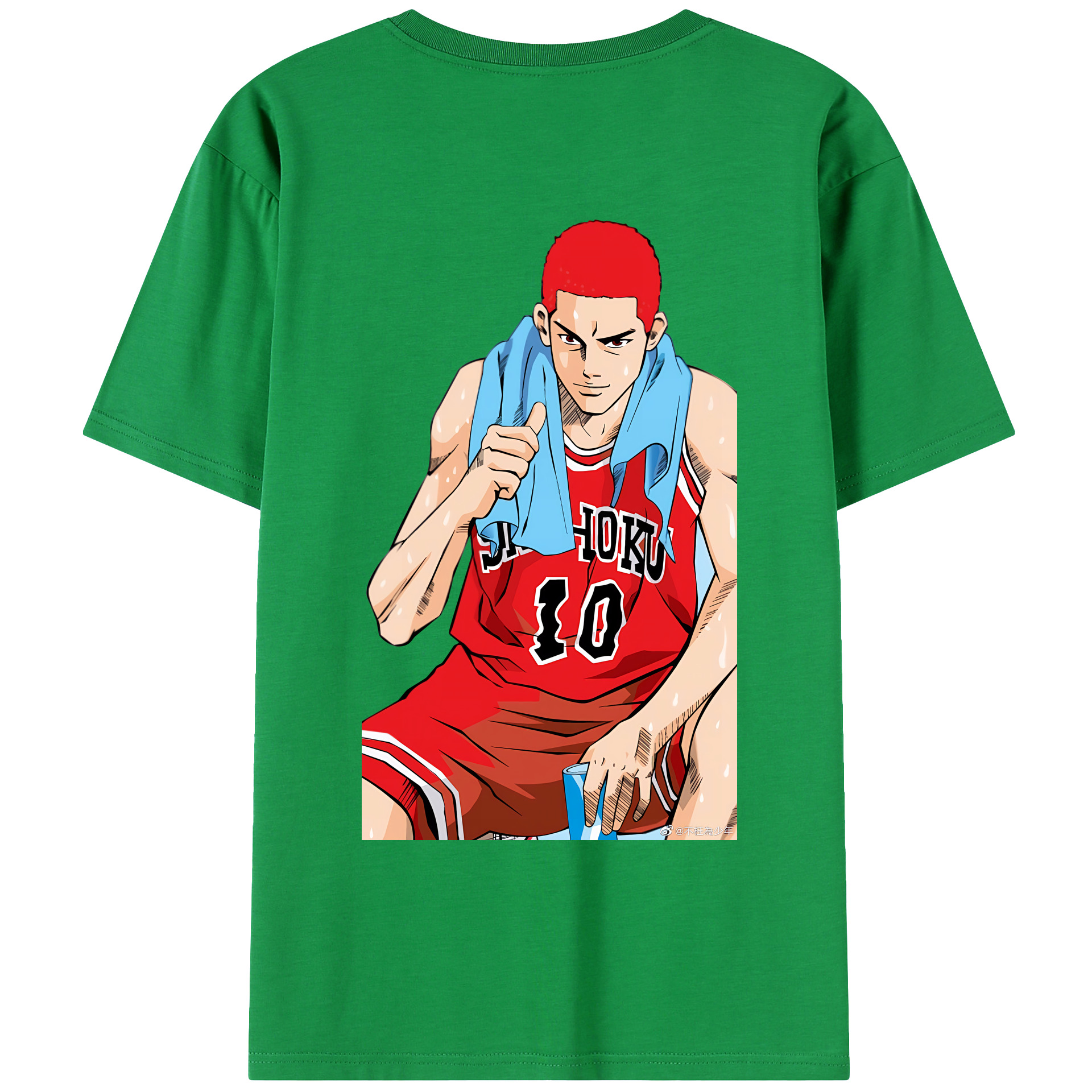 （画像用） SLAM DUNK／スラムダンク 綿100％ メンズ半袖Tシャツ（バックプリント） 通気性