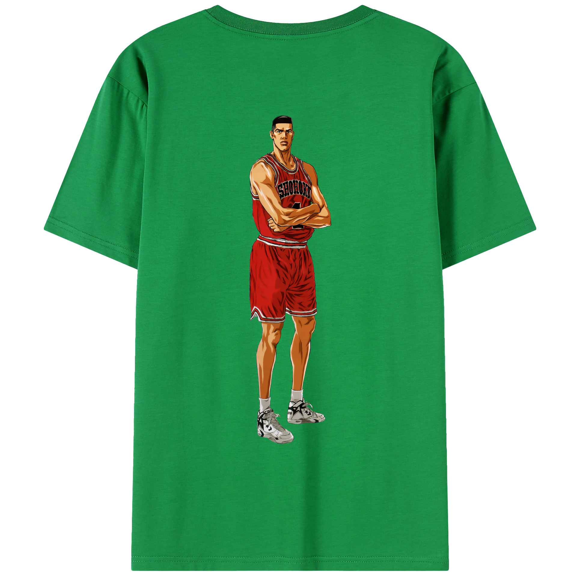 （画像用） SLAM DUNK／スラムダンク 綿100％ メンズ半袖Tシャツ（バックプリント） 通気性