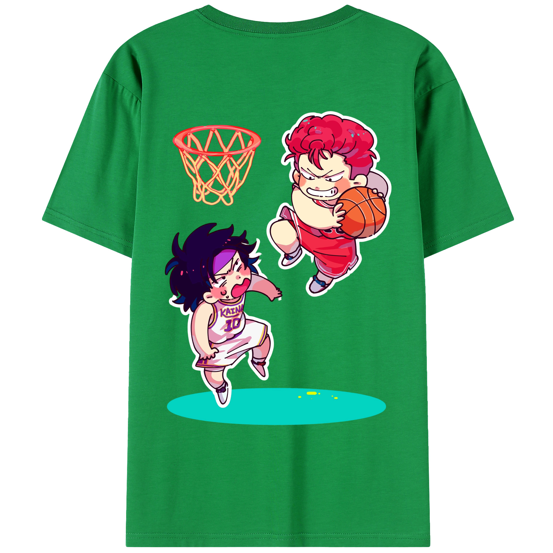 （画像用） SLAM DUNK／スラムダンク 綿100％ メンズ半袖Tシャツ（バックプリント） 通気性