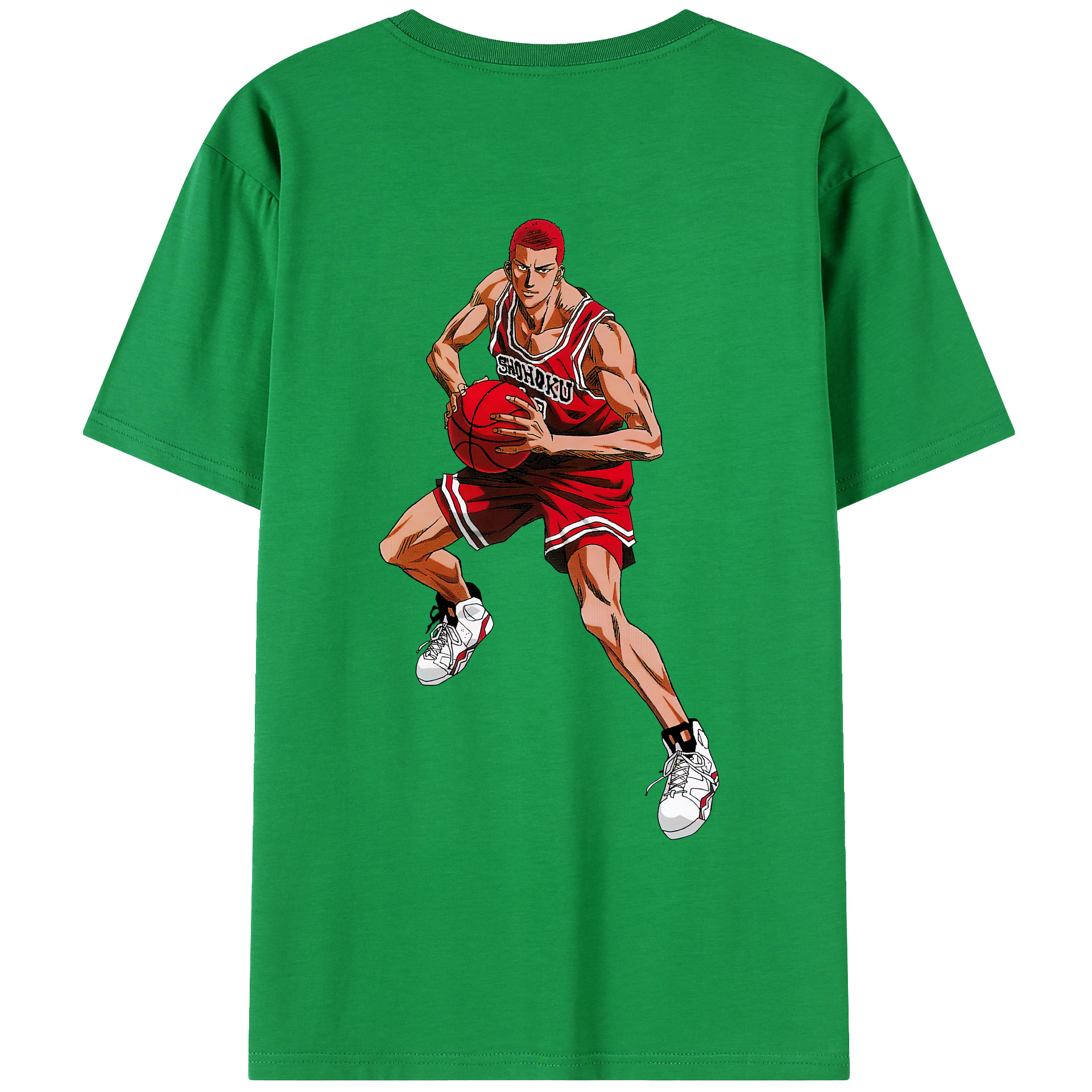 （画像用） SLAM DUNK／スラムダンク 綿100％ メンズ半袖Tシャツ（バックプリント） 通気性