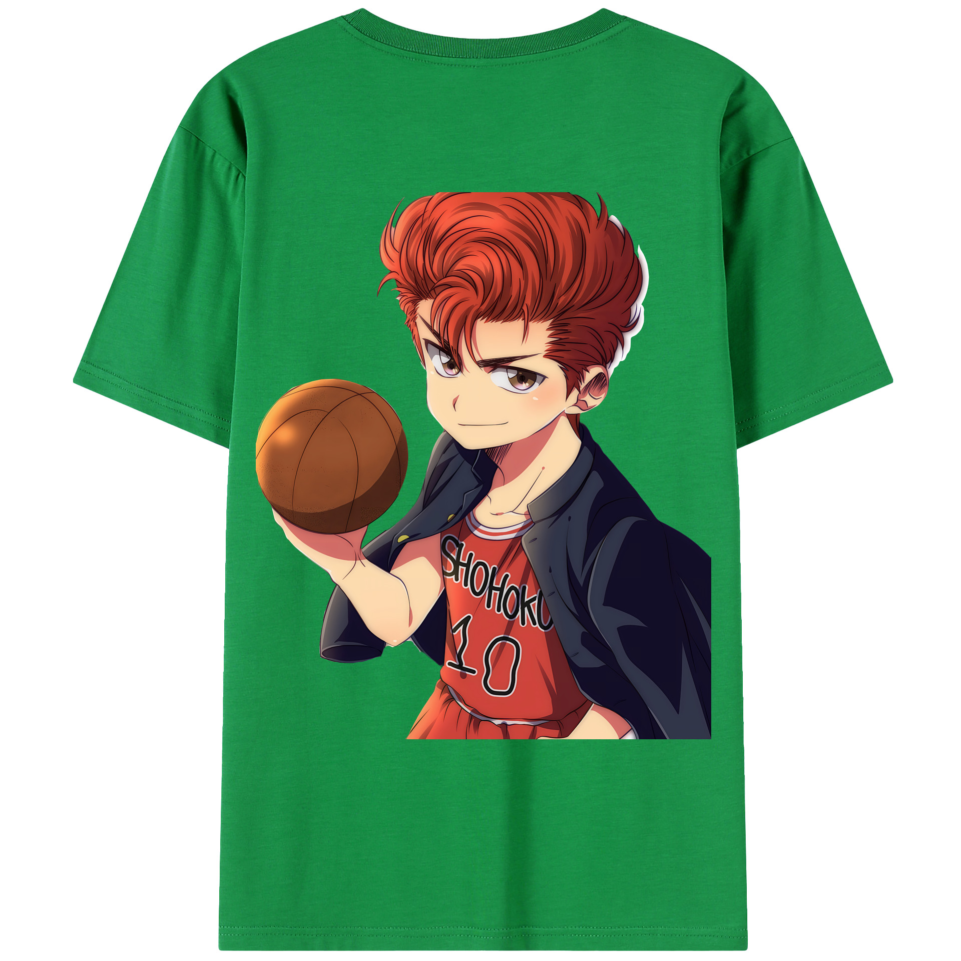 （画像用） SLAM DUNK／スラムダンク 綿100％ メンズ半袖Tシャツ（バックプリント） 通気性
