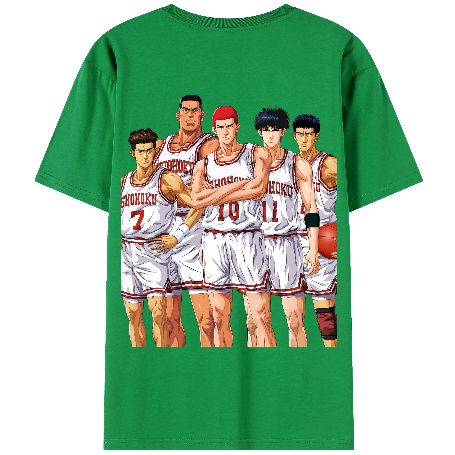 （画像用） SLAM DUNK／スラムダンク 綿100％ メンズ半袖Tシャツ（バックプリント） 通気性