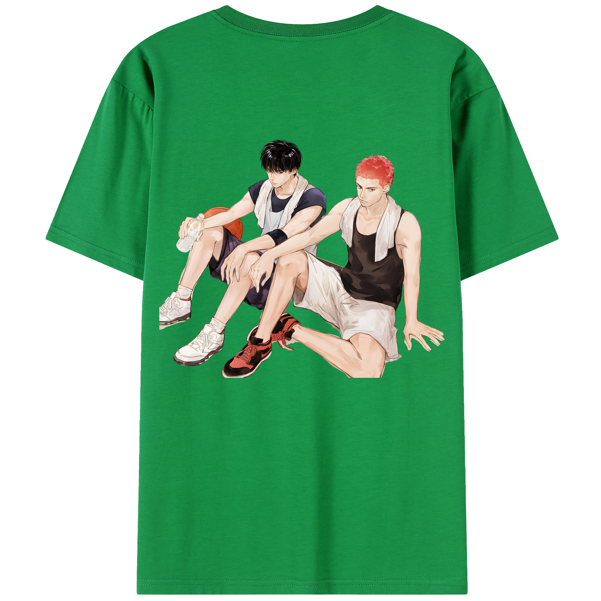 （画像用） SLAM DUNK／スラムダンク 綿100％ メンズ半袖Tシャツ（バックプリント） 通気性