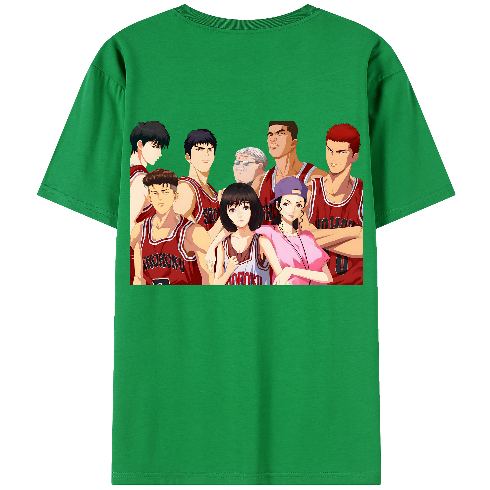 （画像用） SLAM DUNK／スラムダンク 綿100％ メンズ半袖Tシャツ（バックプリント） 通気性