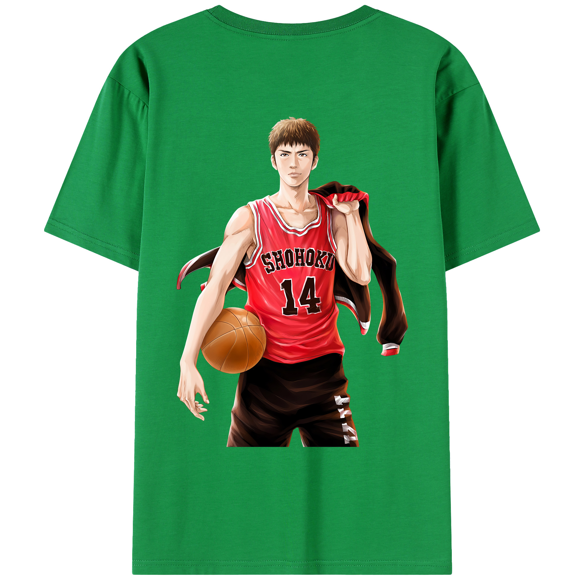 （画像用） SLAM DUNK／スラムダンク 綿100％ メンズ半袖Tシャツ（バックプリント） 通気性
