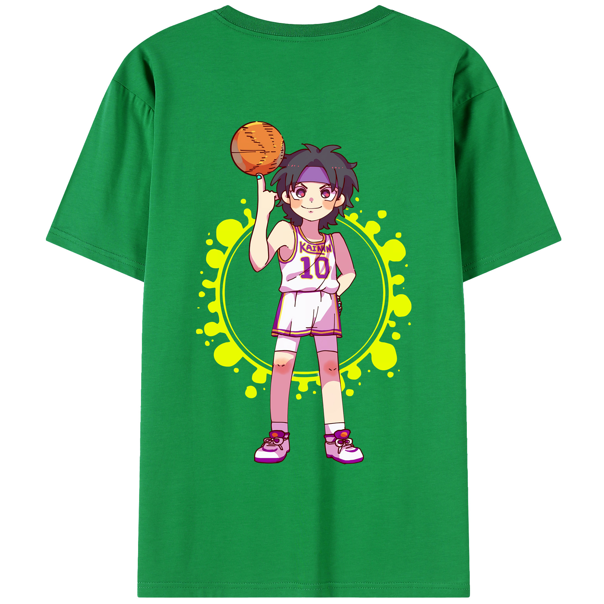 （画像用） SLAM DUNK／スラムダンク 綿100％ メンズ半袖Tシャツ（バックプリント） 通気性