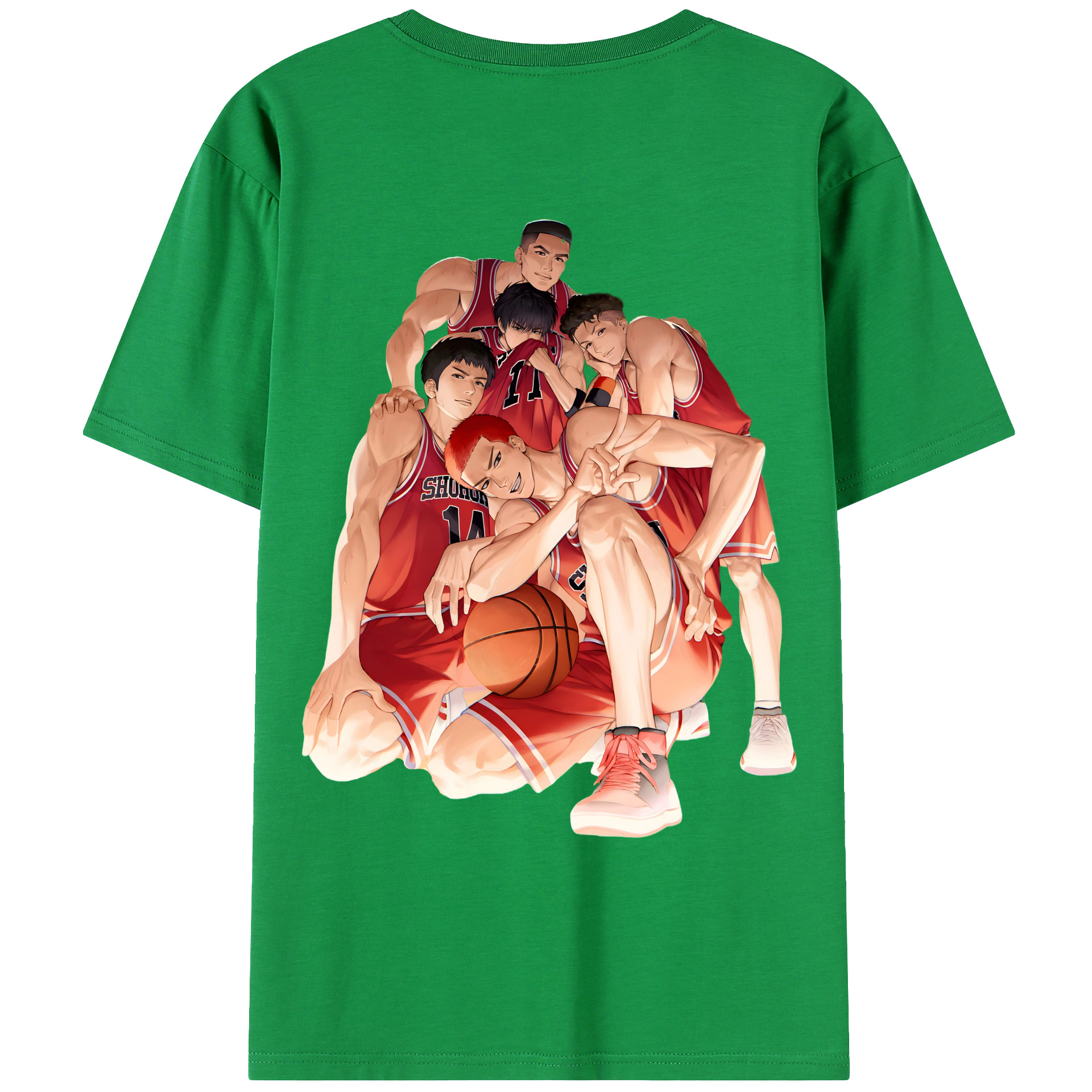 （画像用） SLAM DUNK／スラムダンク 綿100％ メンズ半袖Tシャツ（バックプリント） 通気性