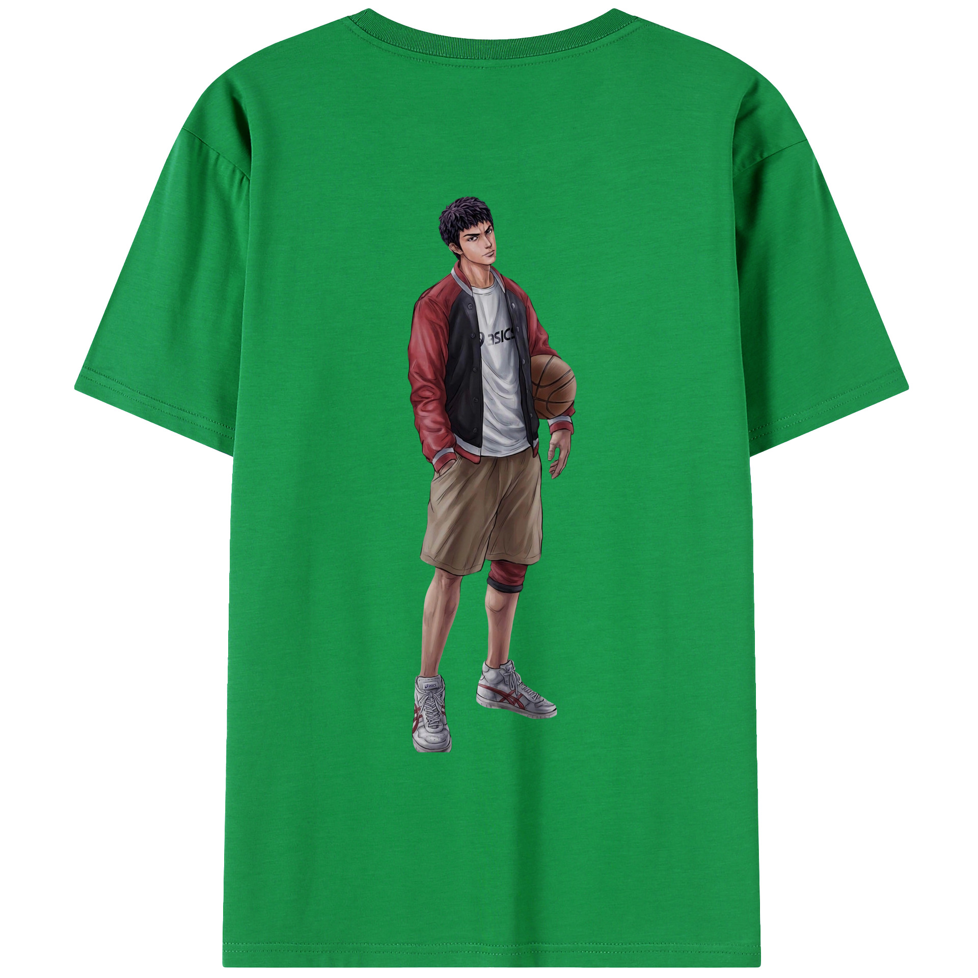 （画像用） SLAM DUNK／スラムダンク 綿100％ メンズ半袖Tシャツ（バックプリント） 通気性