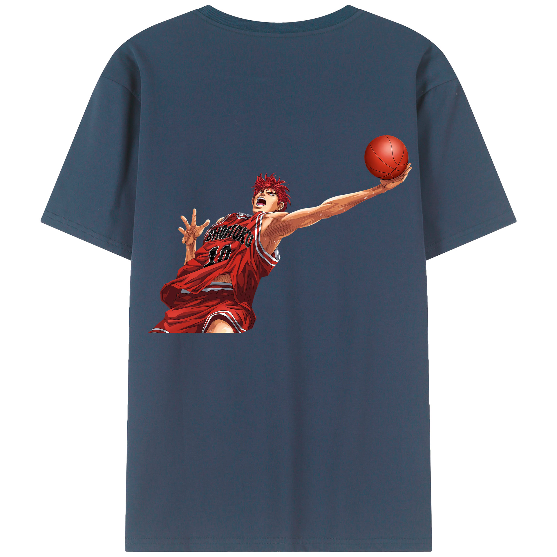 （画像用） SLAM DUNK／スラムダンク 綿100％ メンズ半袖Tシャツ（バックプリント） 通気性