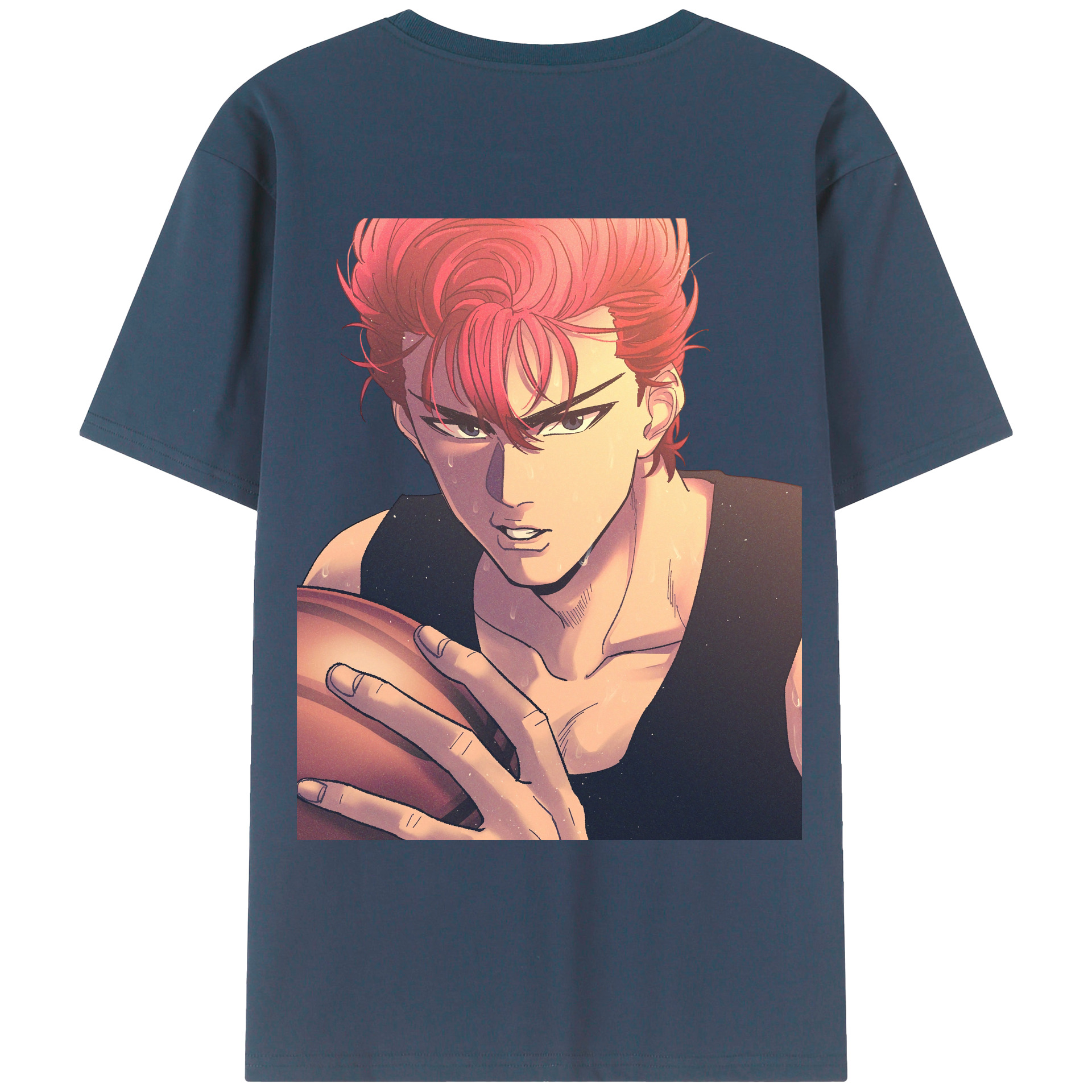 （画像用） SLAM DUNK／スラムダンク 綿100％ メンズ半袖Tシャツ（バックプリント） 通気性