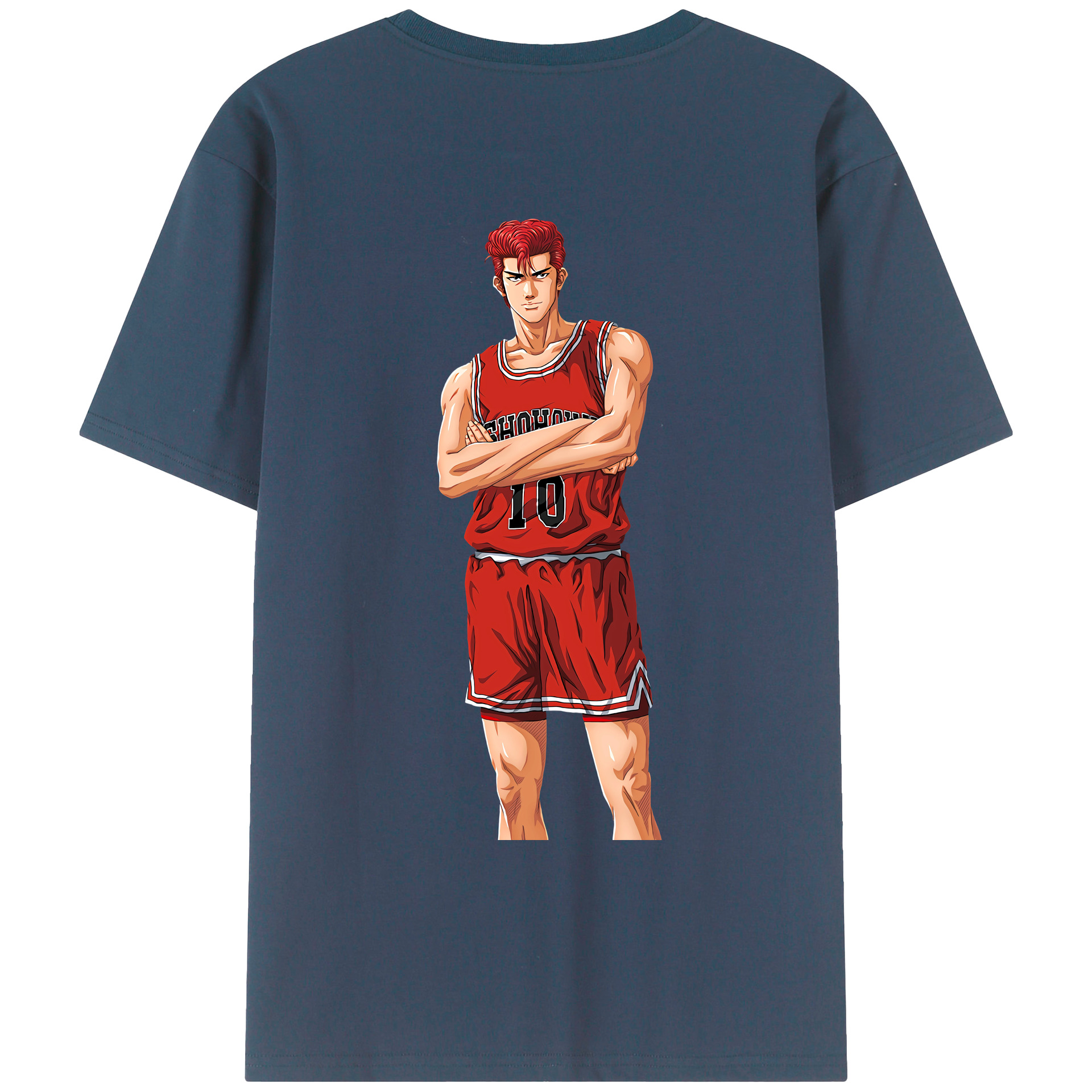 （画像用） SLAM DUNK／スラムダンク 綿100％ メンズ半袖Tシャツ（バックプリント） 通気性