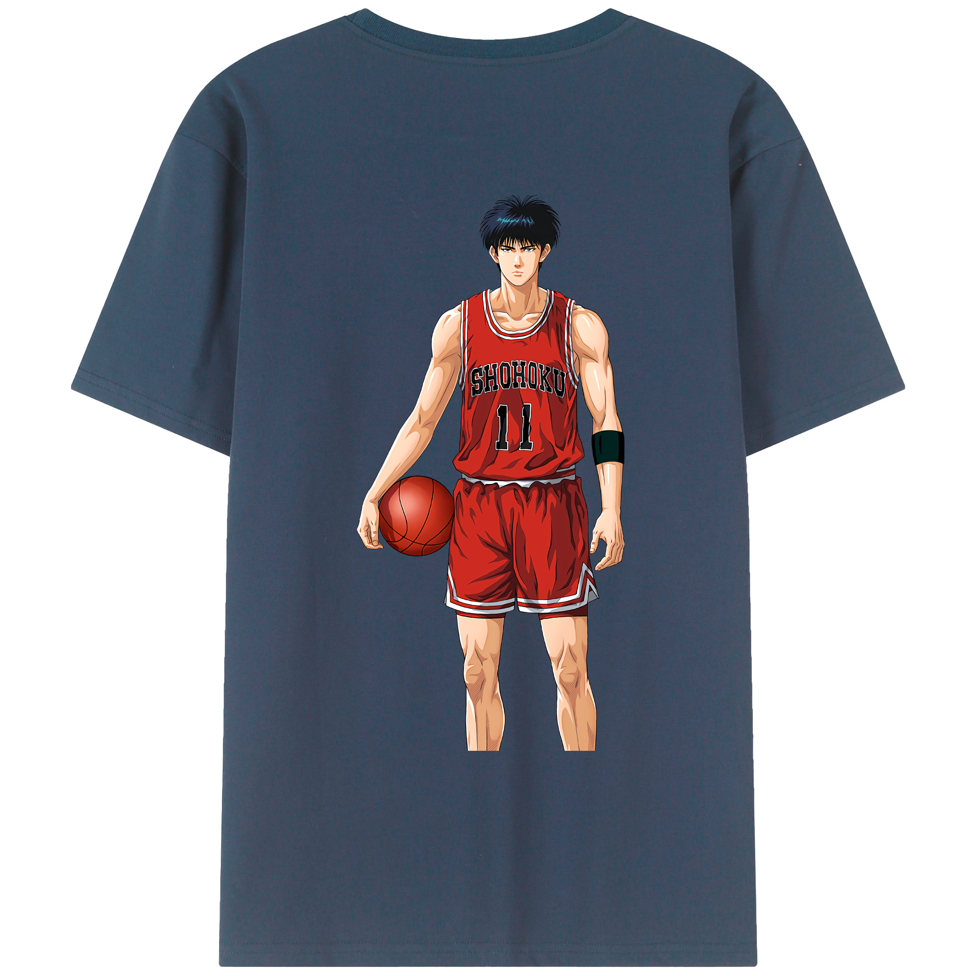 （画像用） SLAM DUNK／スラムダンク 綿100％ メンズ半袖Tシャツ（バックプリント） 通気性