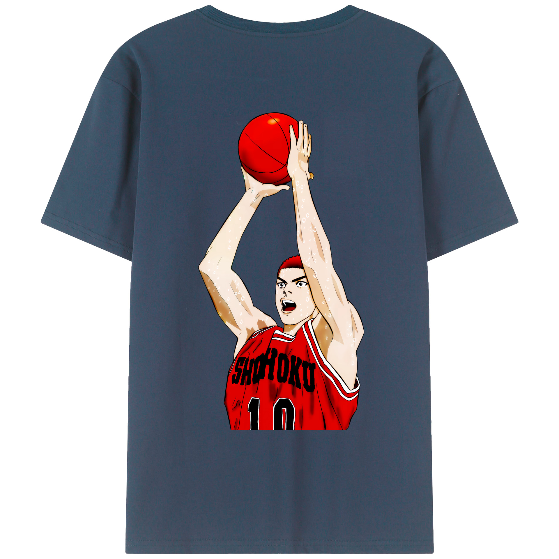 （画像用） SLAM DUNK／スラムダンク 綿100％ メンズ半袖Tシャツ（バックプリント） 通気性