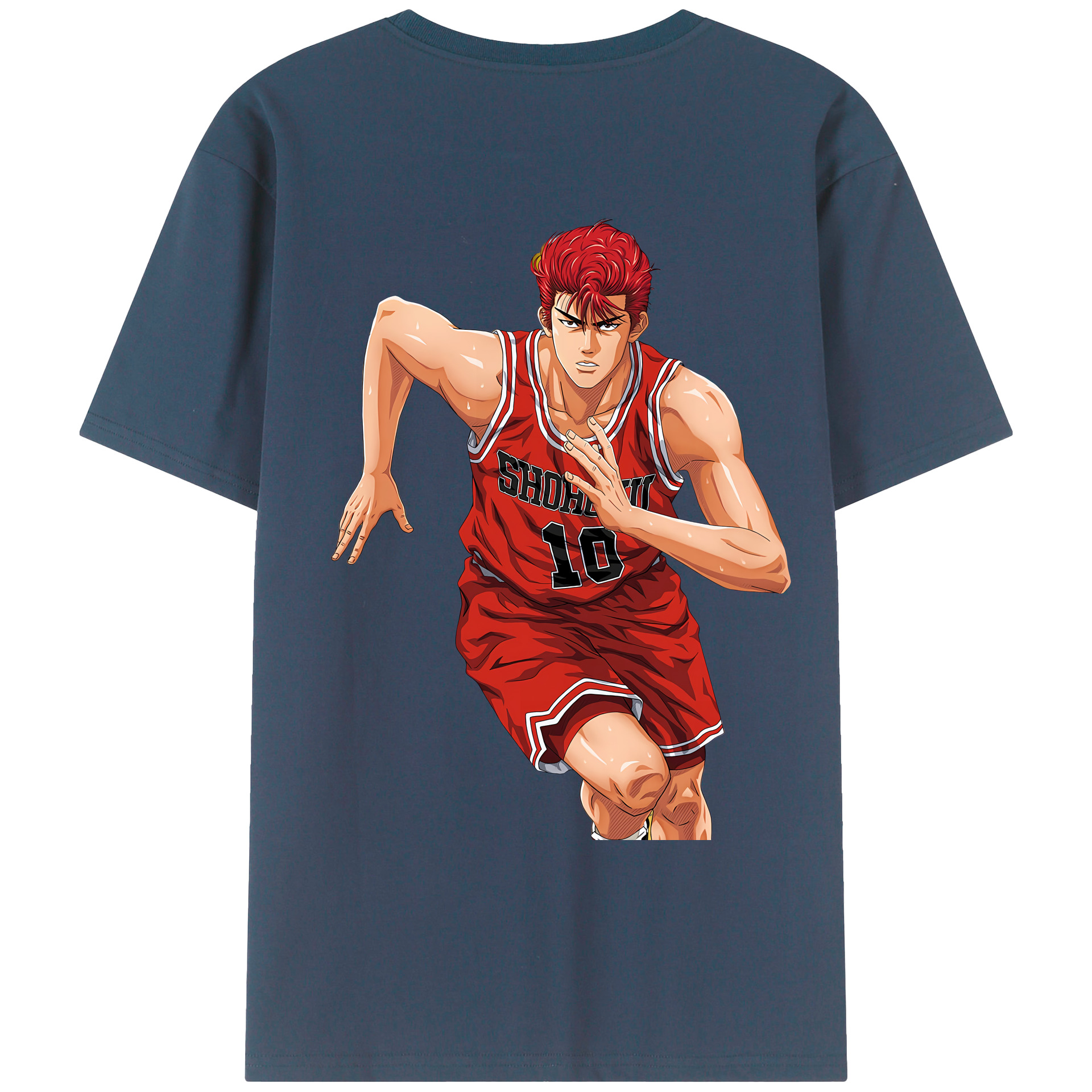 （画像用） SLAM DUNK／スラムダンク 綿100％ メンズ半袖Tシャツ（バックプリント） 通気性