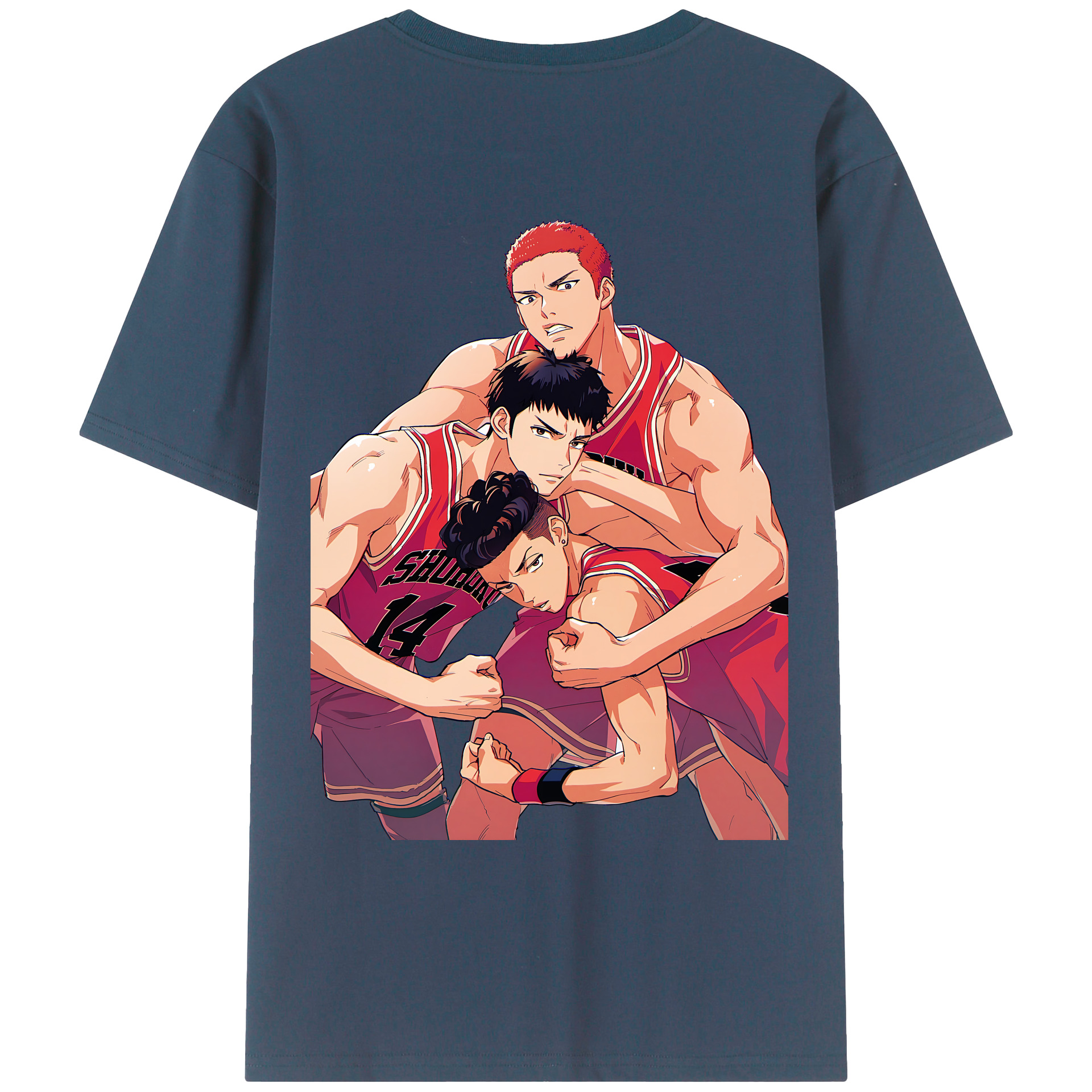 （画像用） SLAM DUNK／スラムダンク 綿100％ メンズ半袖Tシャツ（バックプリント） 通気性