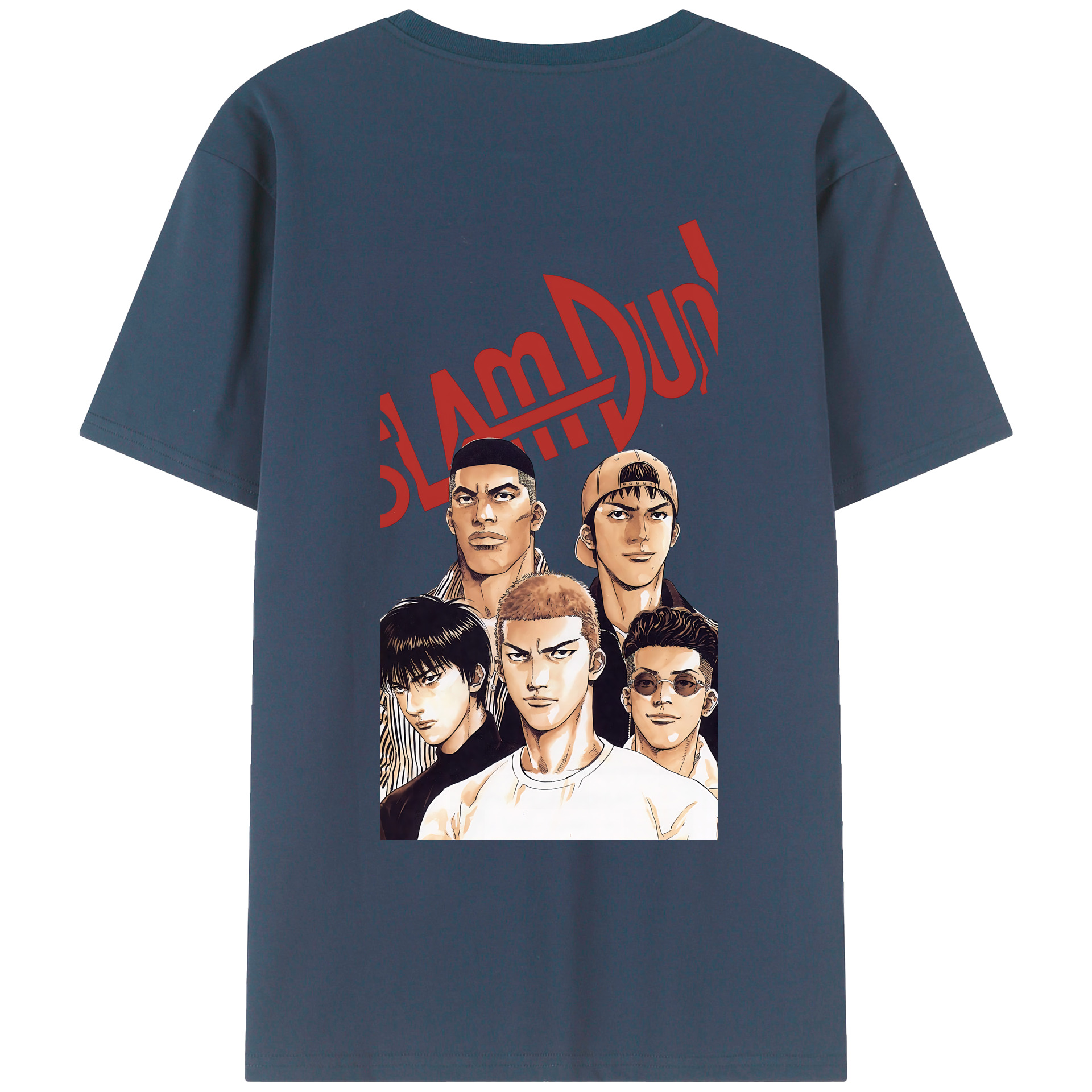 （画像用） SLAM DUNK／スラムダンク 綿100％ メンズ半袖Tシャツ（バックプリント） 通気性