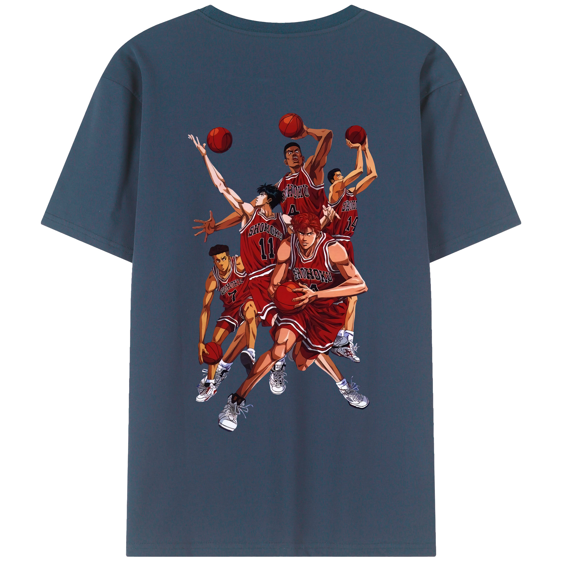 （画像用） SLAM DUNK／スラムダンク 綿100％ メンズ半袖Tシャツ（バックプリント） 通気性