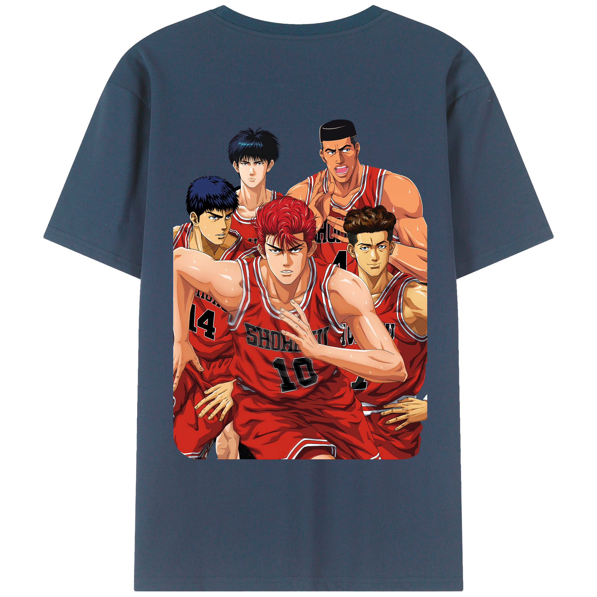 （画像用） SLAM DUNK／スラムダンク 綿100％ メンズ半袖Tシャツ（バックプリント） 通気性