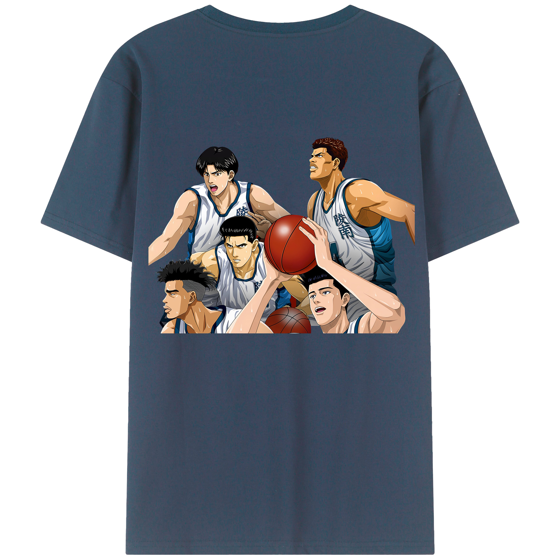 （画像用） SLAM DUNK／スラムダンク 綿100％ メンズ半袖Tシャツ（バックプリント） 通気性