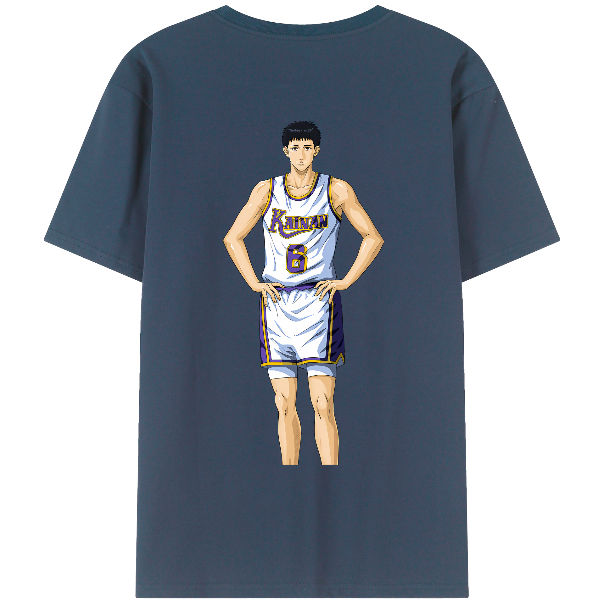 （画像用） SLAM DUNK／スラムダンク 綿100％ メンズ半袖Tシャツ（バックプリント） 通気性