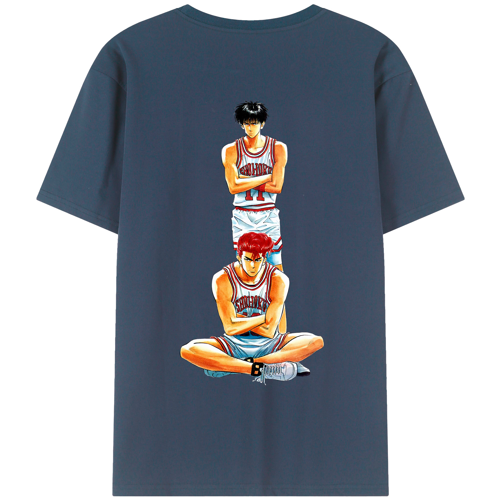 （画像用） SLAM DUNK／スラムダンク 綿100％ メンズ半袖Tシャツ（バックプリント） 通気性