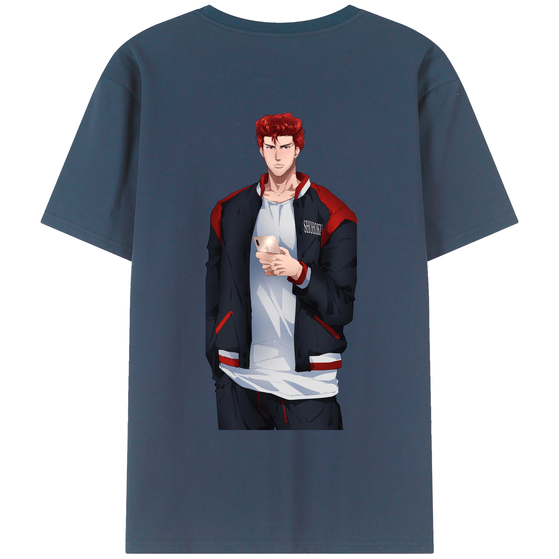 （画像用） SLAM DUNK／スラムダンク 綿100％ メンズ半袖Tシャツ（バックプリント） 通気性