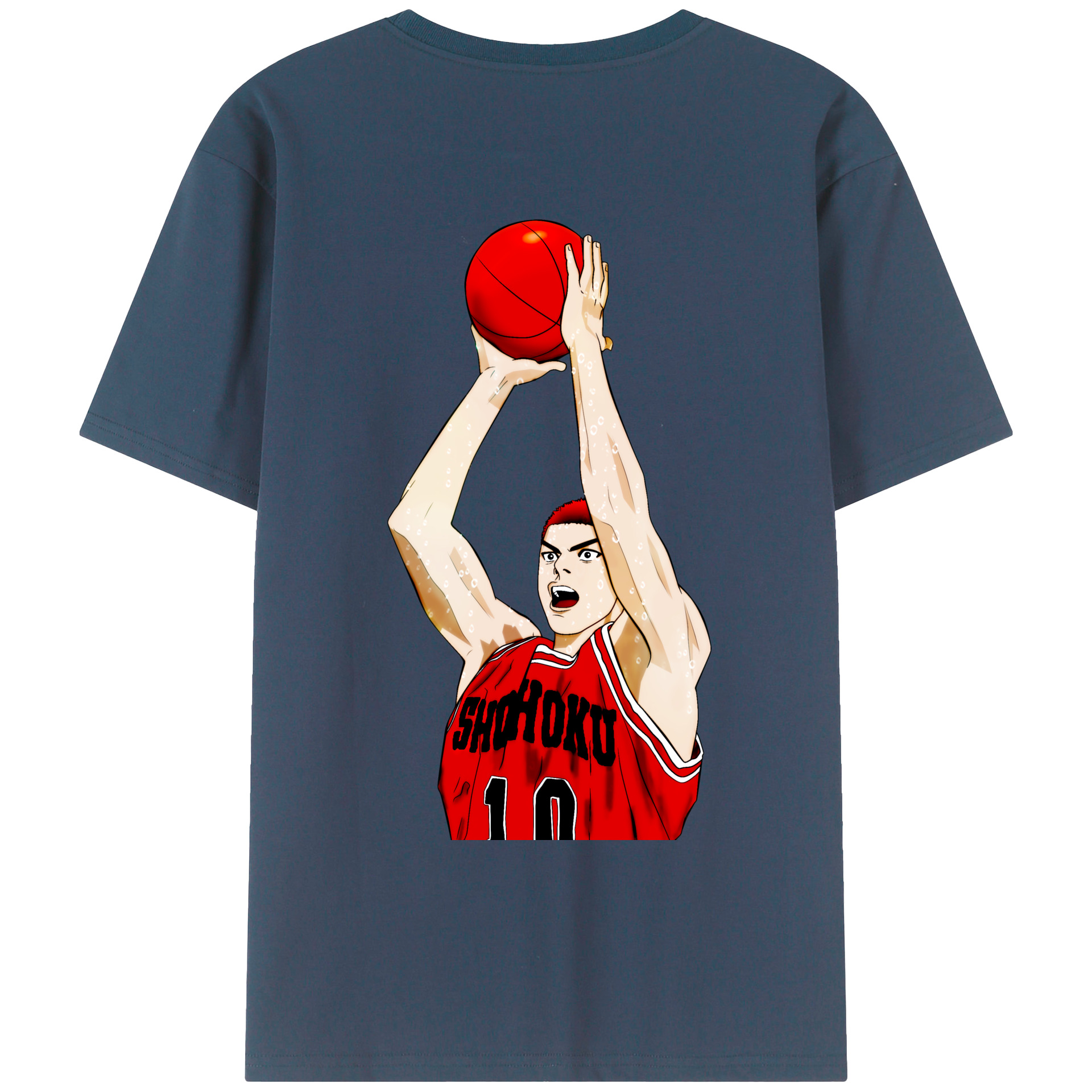 （画像用） SLAM DUNK／スラムダンク 綿100％ メンズ半袖Tシャツ（バックプリント） 通気性