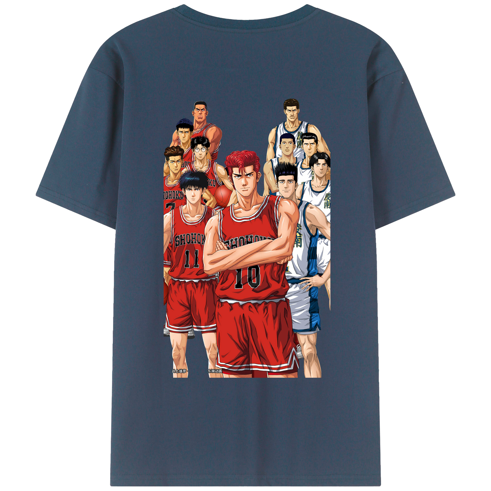 （画像用） SLAM DUNK／スラムダンク 綿100％ メンズ半袖Tシャツ（バックプリント） 通気性